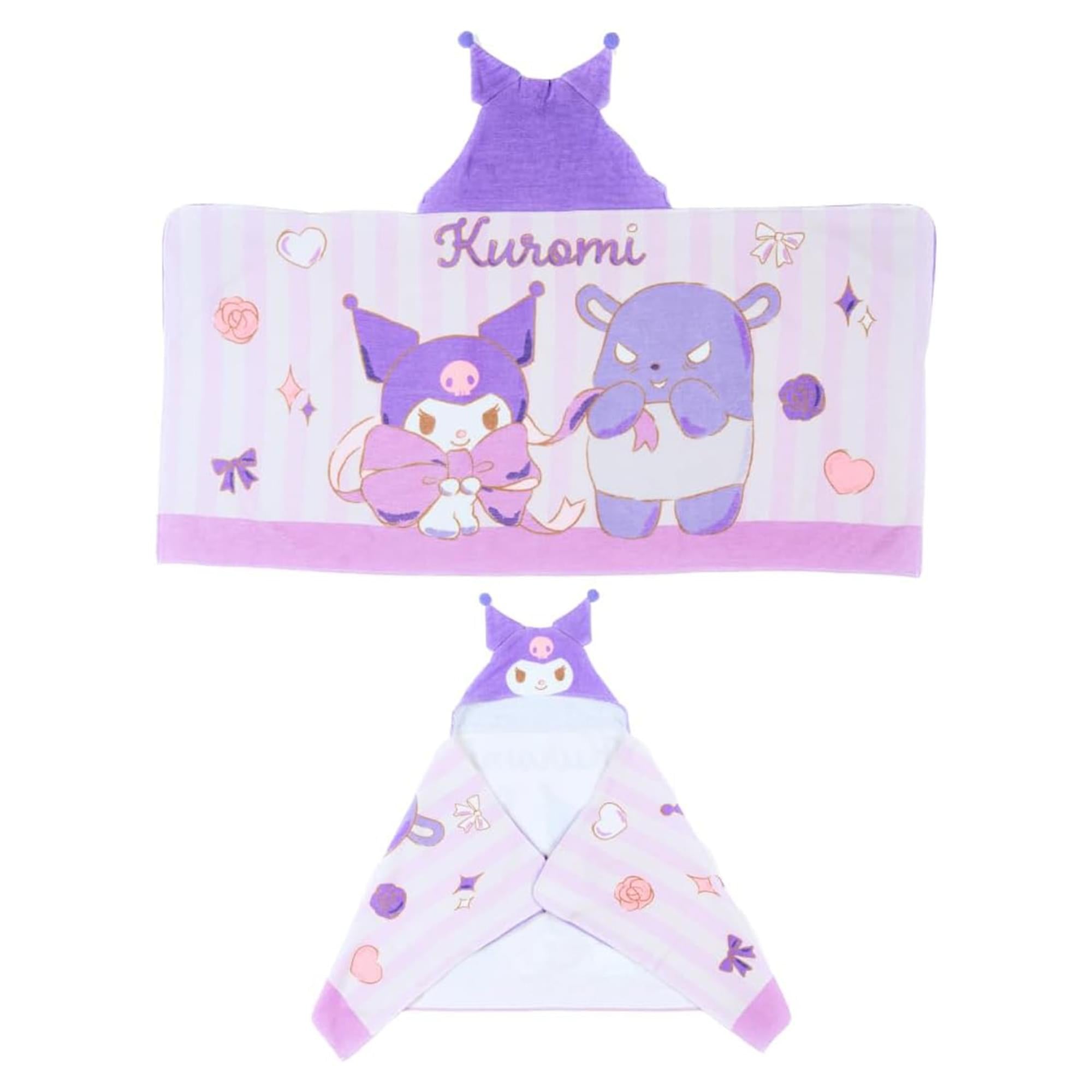Sanrio Kuromi Soft Hooded Towel Wrap | 24 X 50 Inches