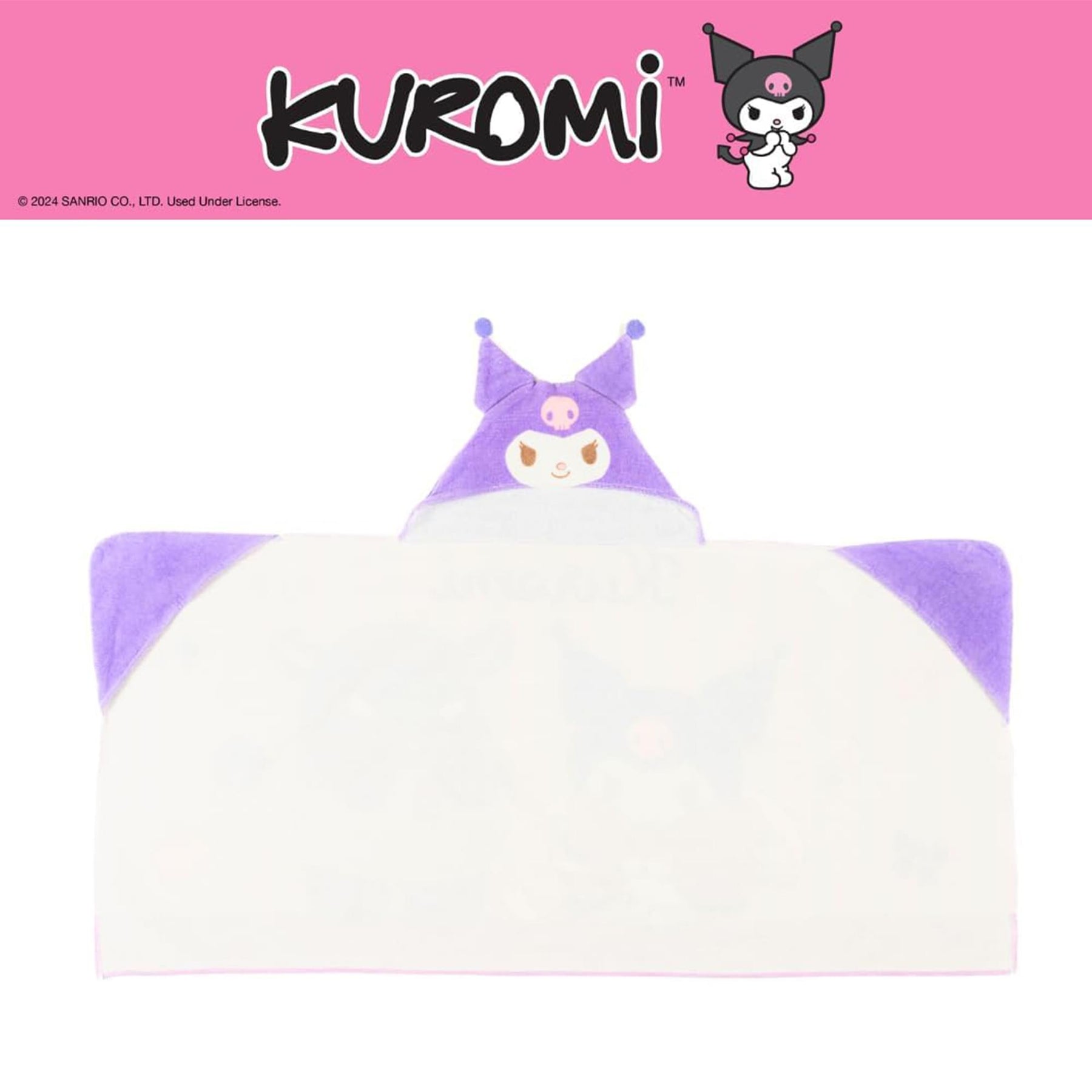 Sanrio Kuromi Soft Hooded Towel Wrap | 24 X 50 Inches