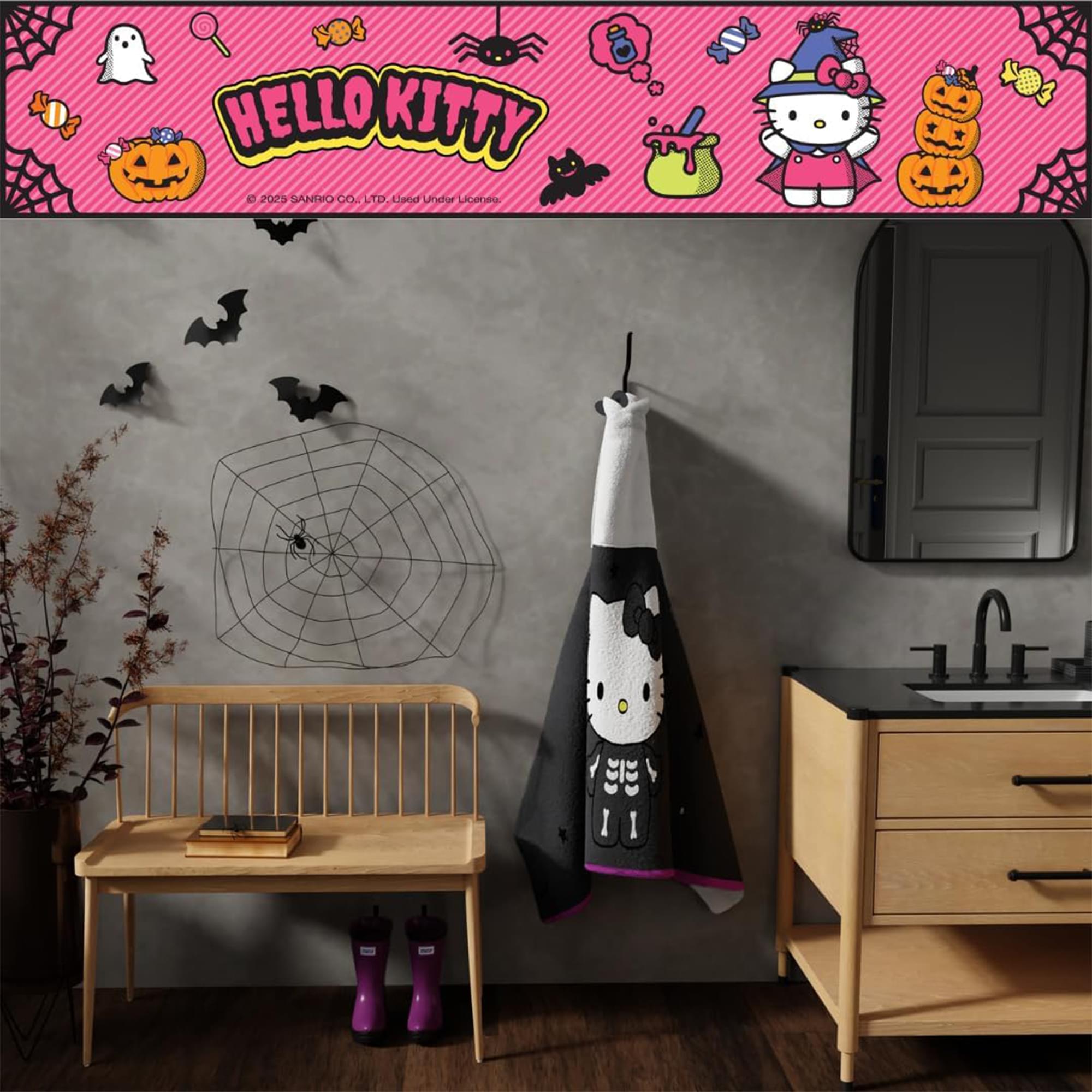 Sanrio Hello Kitty Skeleton Soft Hooded Towel Wrap | 24 X 50 Inches
