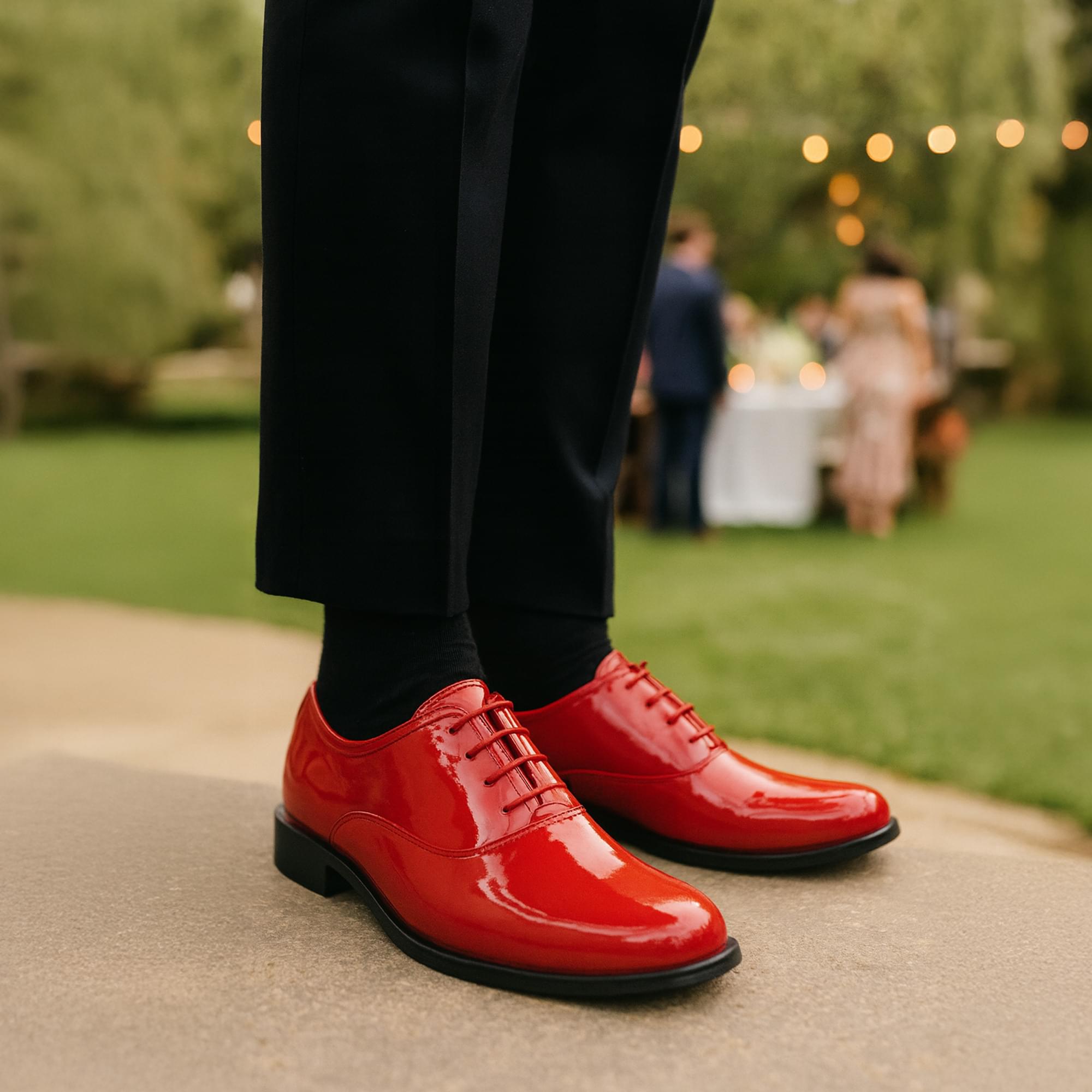 Men's Gangster Vinyl Tuxedo Adult Red Costume Shoes