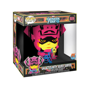 Marvel Jumbo Funko POP | Galactus with Silver Surfer (Black Light Version)