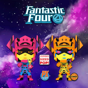 Marvel Jumbo Funko POP | Galactus with Silver Surfer (Black Light Version)