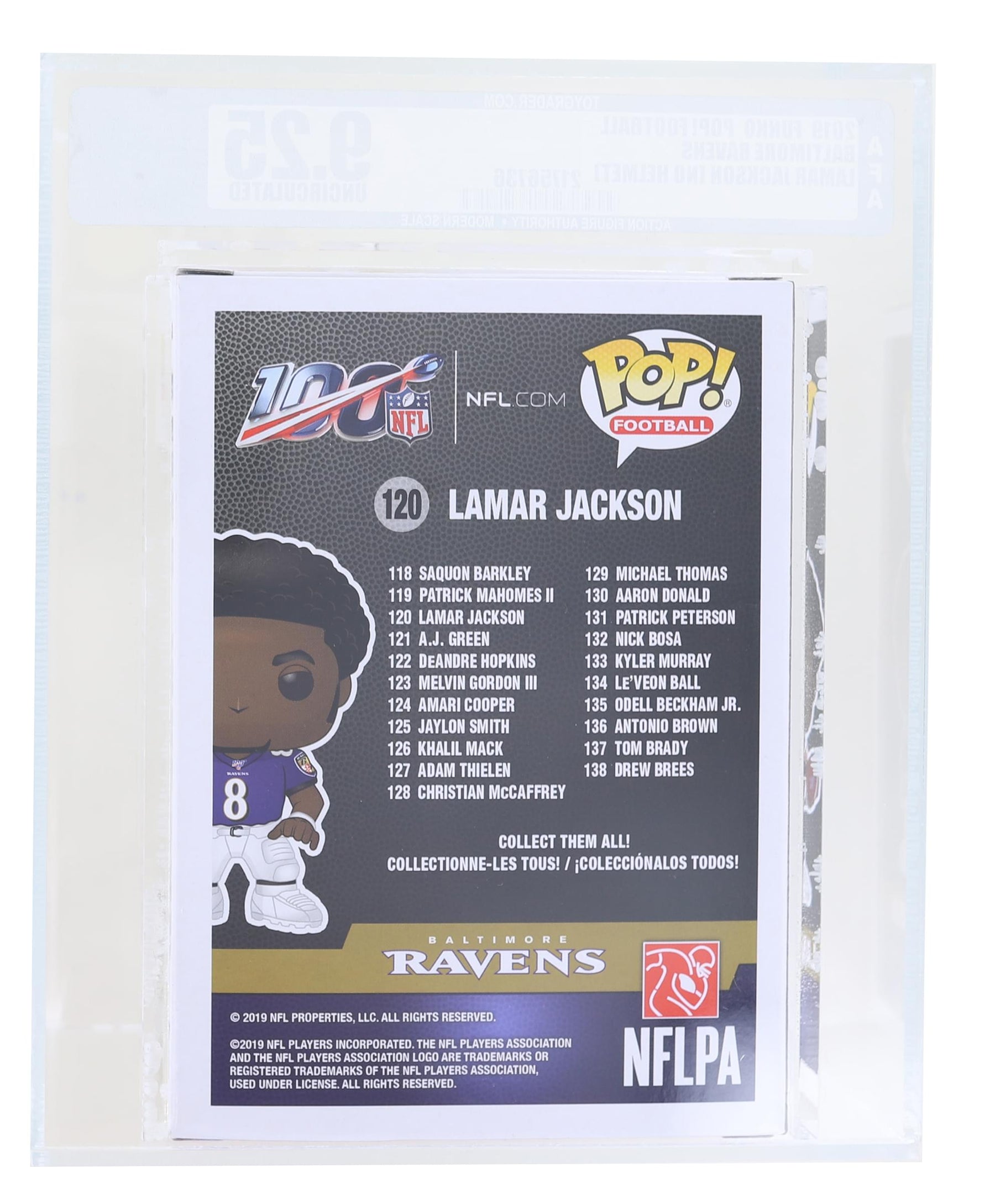Baltimore Ravens NFL Funko POP Vinyl Figure | Lamar Jackson Graded AFA 9.25
