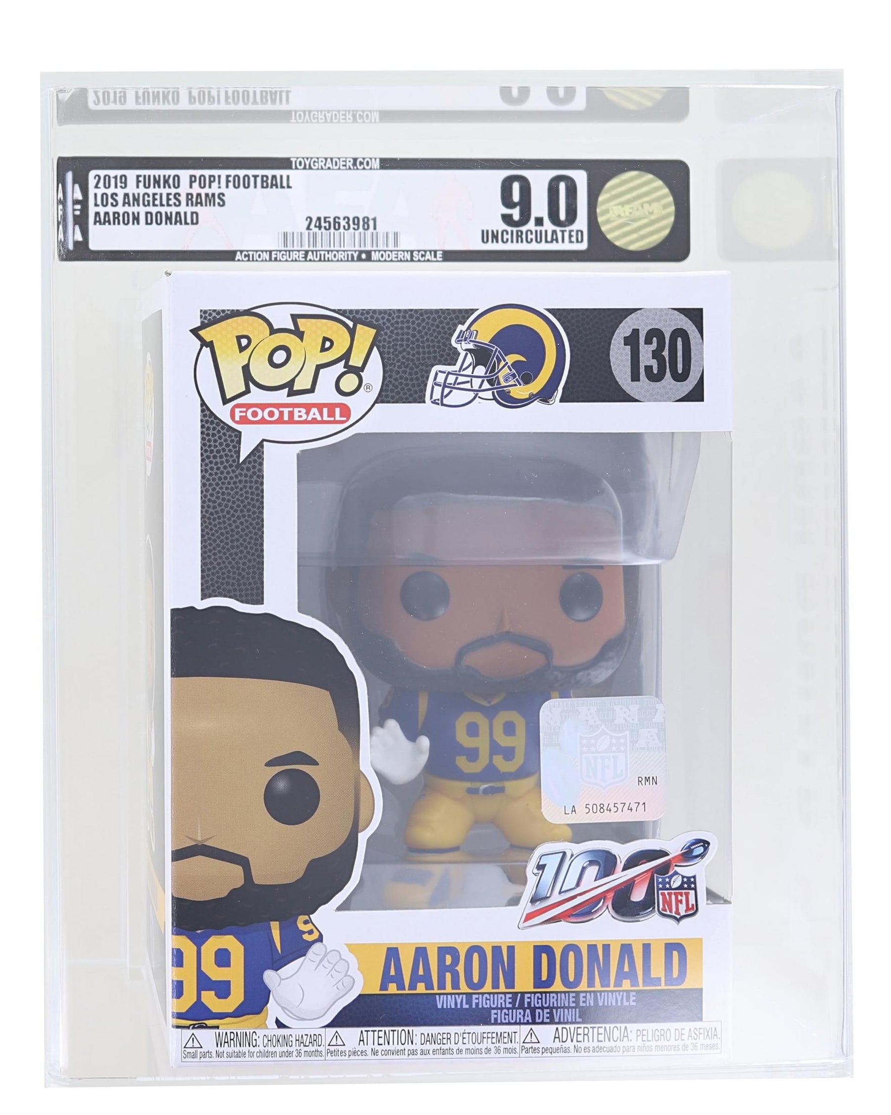 LA Rams NFL Funko POP Vinyl Figure | Aaron Donald Graded AFA 9.0