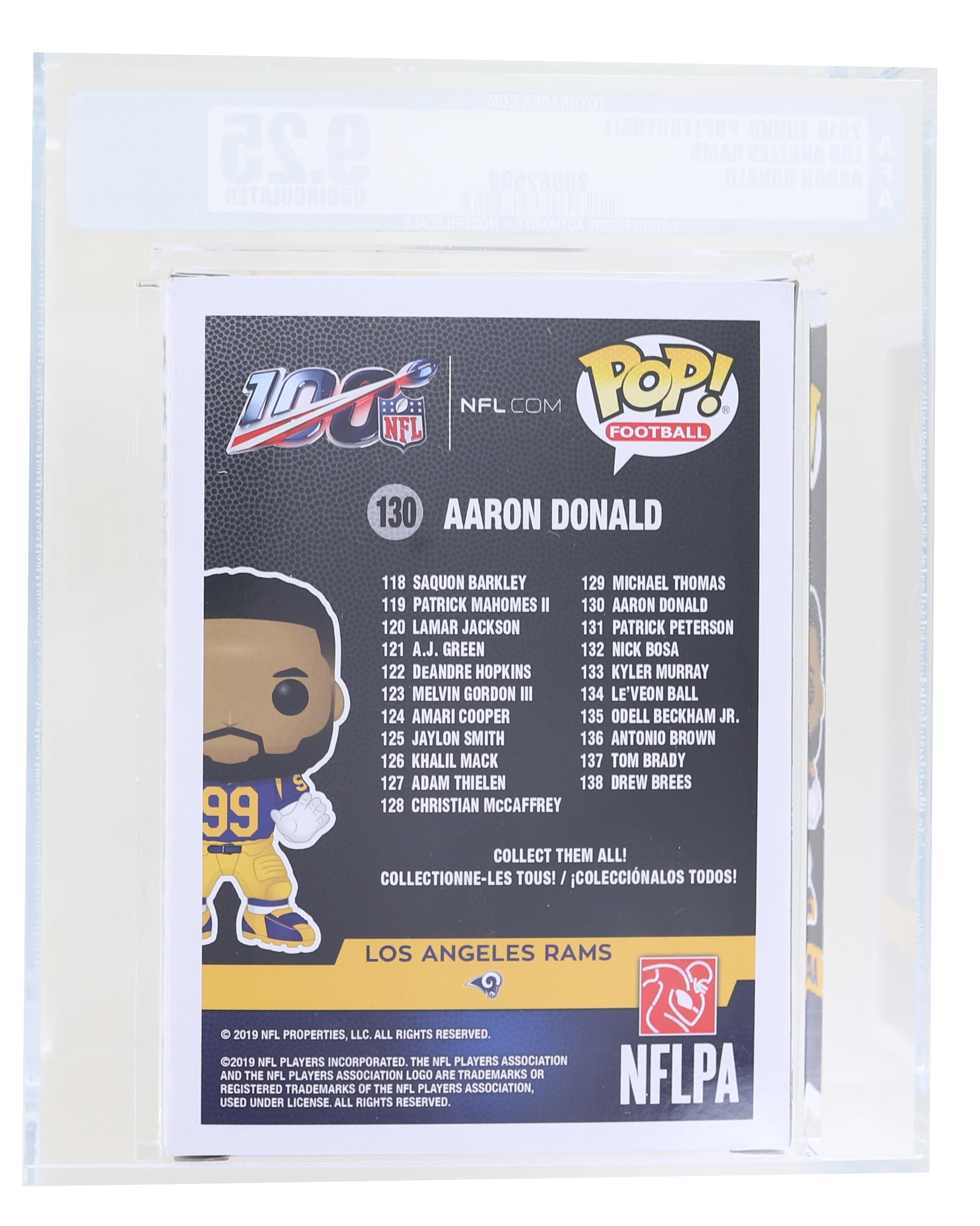 LA Rams NFL Funko POP Vinyl Figure | Aaron Donald Graded AFA 9.25