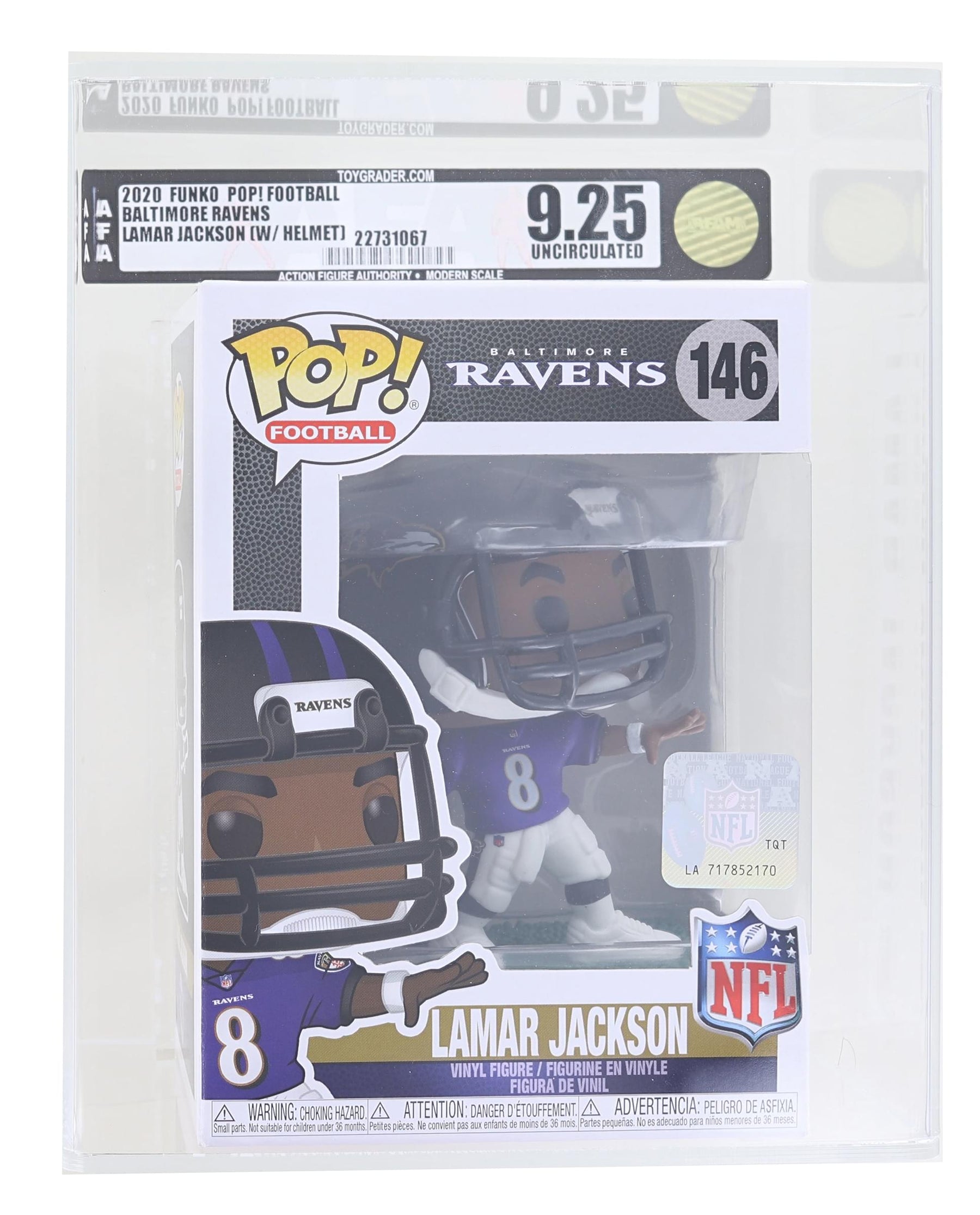 Baltimore Ravens NFL Funko POP Vinyl Figure | Lamar Jackson Passing Graded AFA 9.25