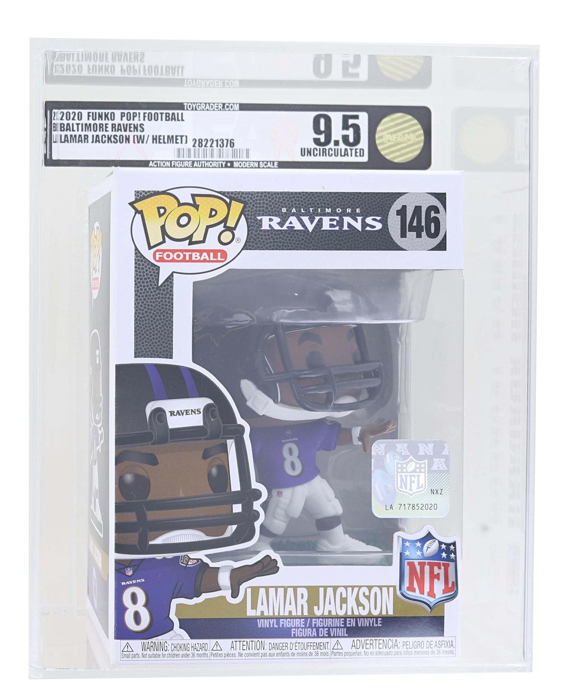Baltimore Ravens NFL Funko POP Vinyl Figure | Lamar Jackson Passing Graded AFA 9.5
