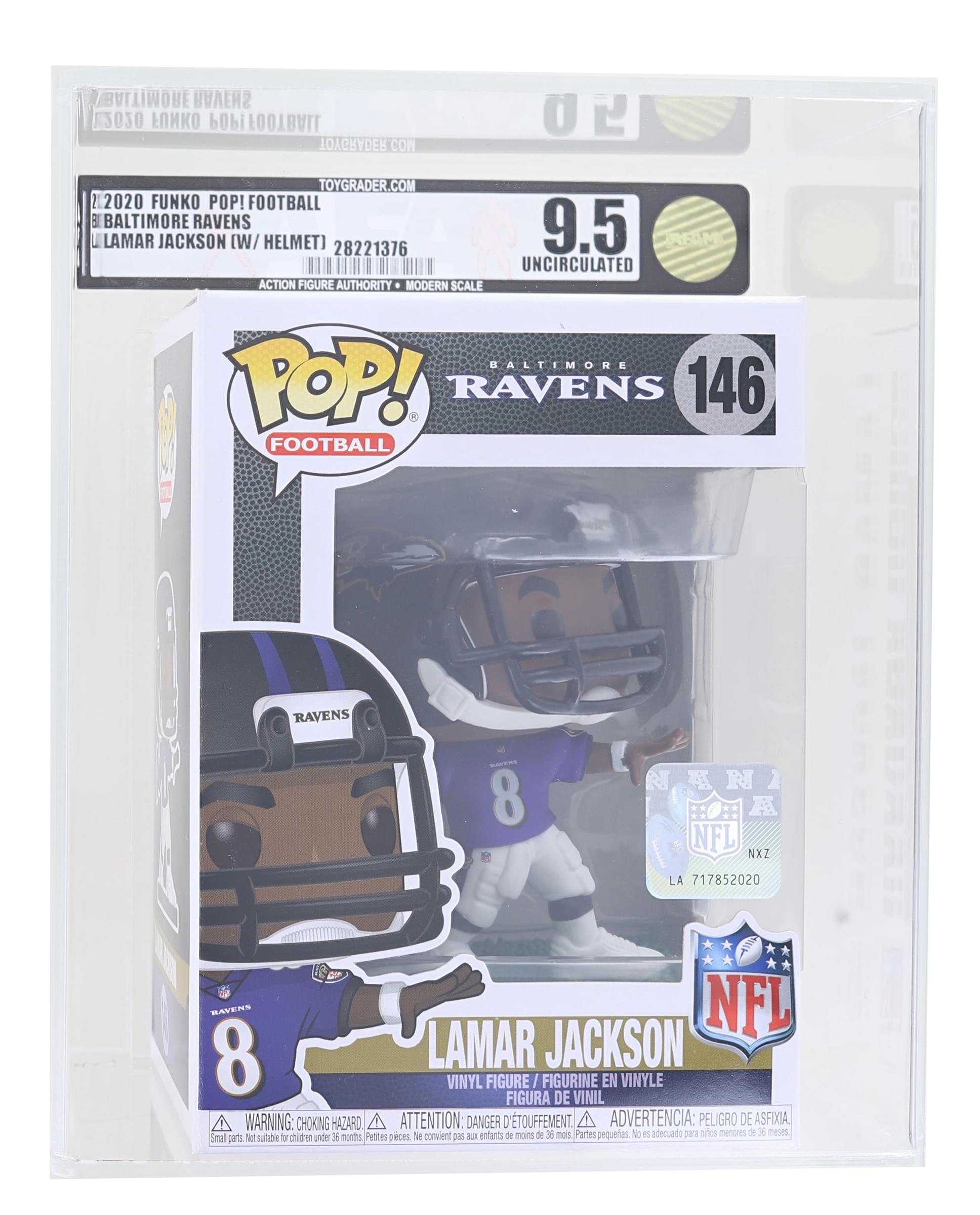 Baltimore Ravens NFL Funko POP Vinyl Figure | Lamar Jackson Passing Graded AFA 9.5