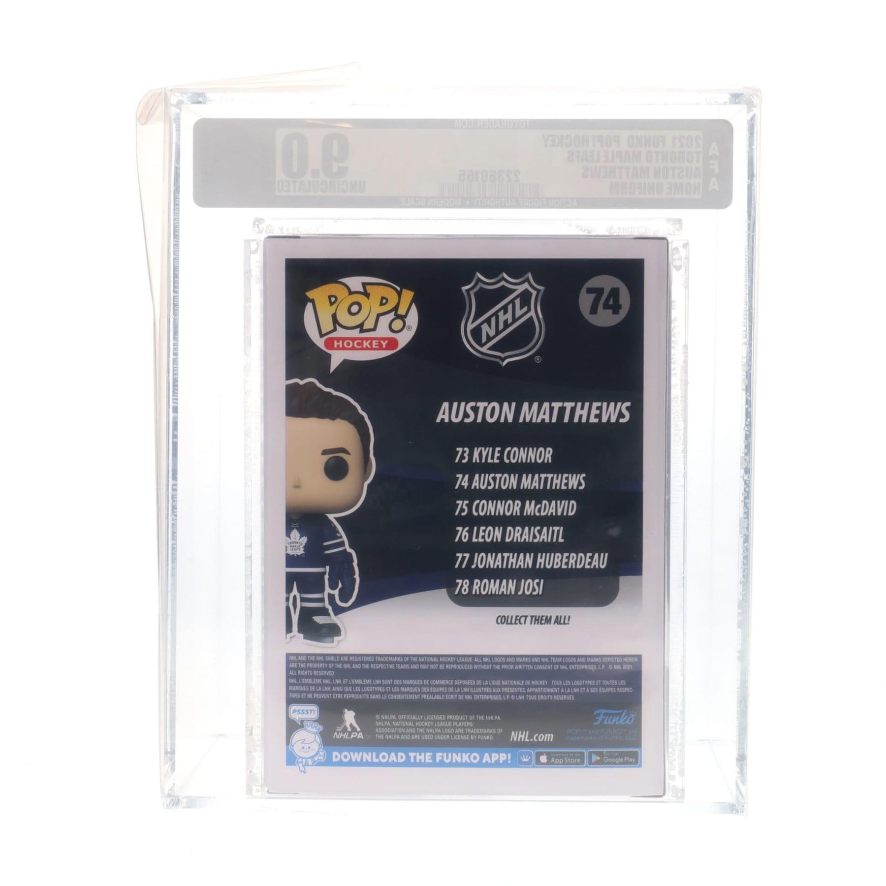 Toronto Maple Leafs NHL Funko POP Vinyl Figure | Auston Matthews (Home Uniform) | Rated AFA 9