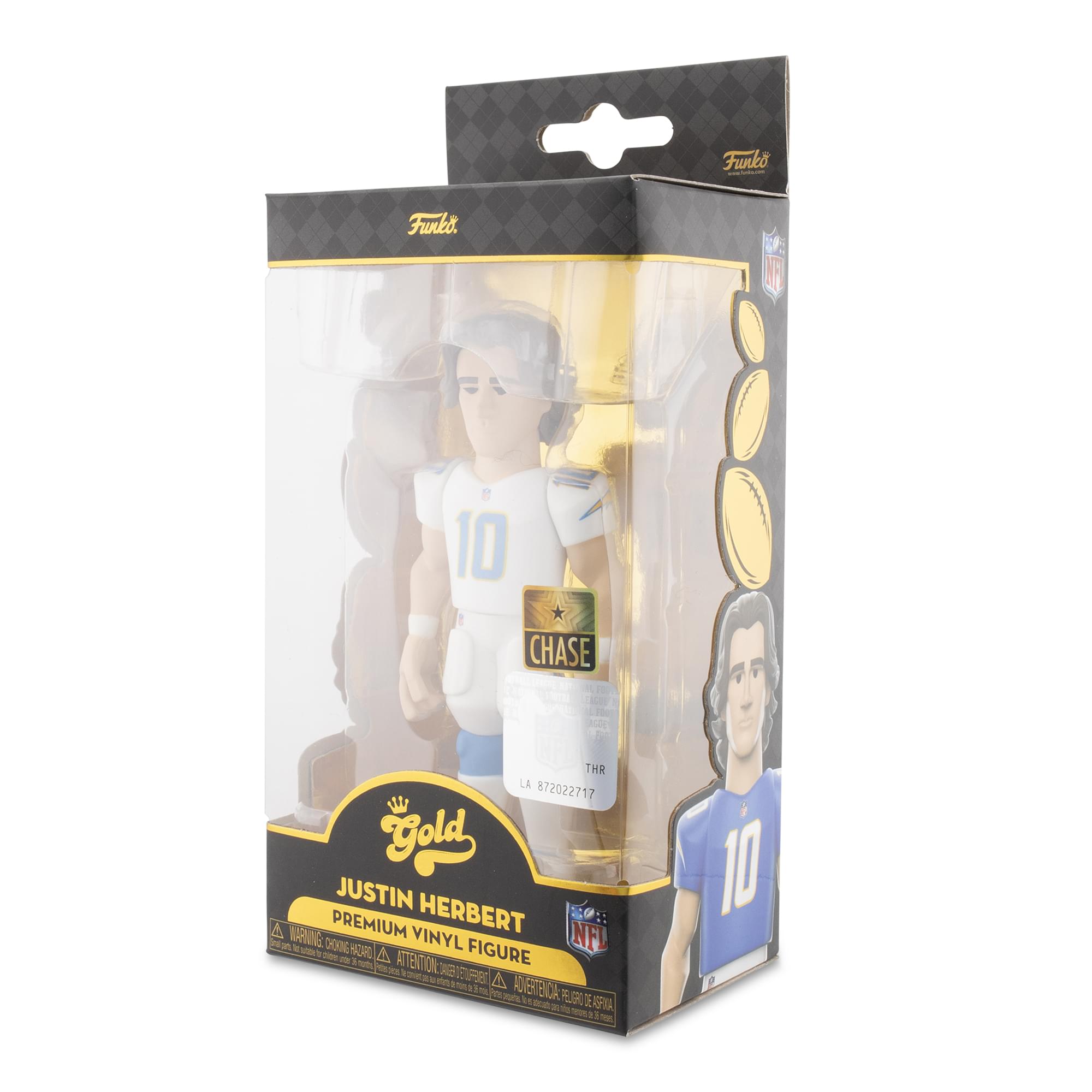 LA Chargers NFL Funko Gold 5 Inch Vinyl Figure | Justin Herbert CHASE