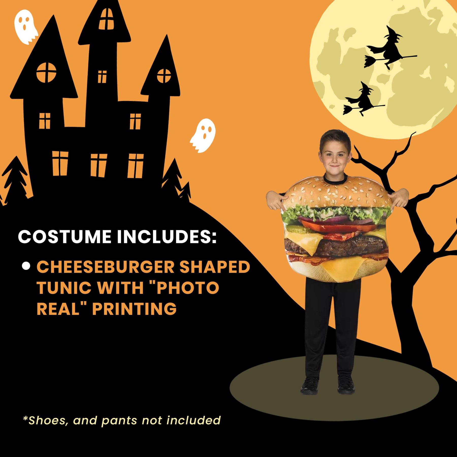 Cheeseburger Child Costume | One Size Fits Up To Size 12