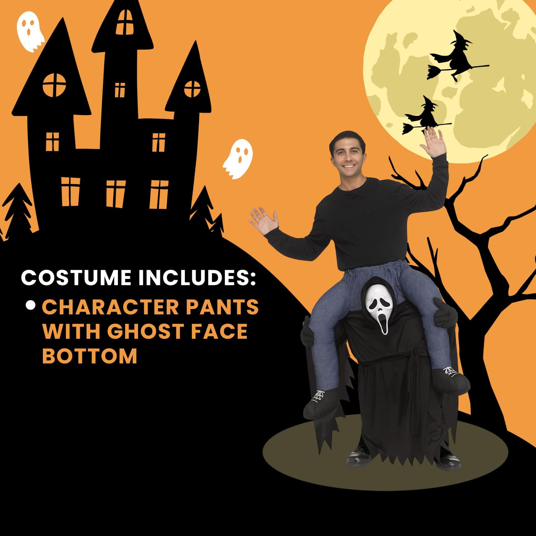 Scream Carry Me Ghost Face Adult Costume | One Size Fits Most