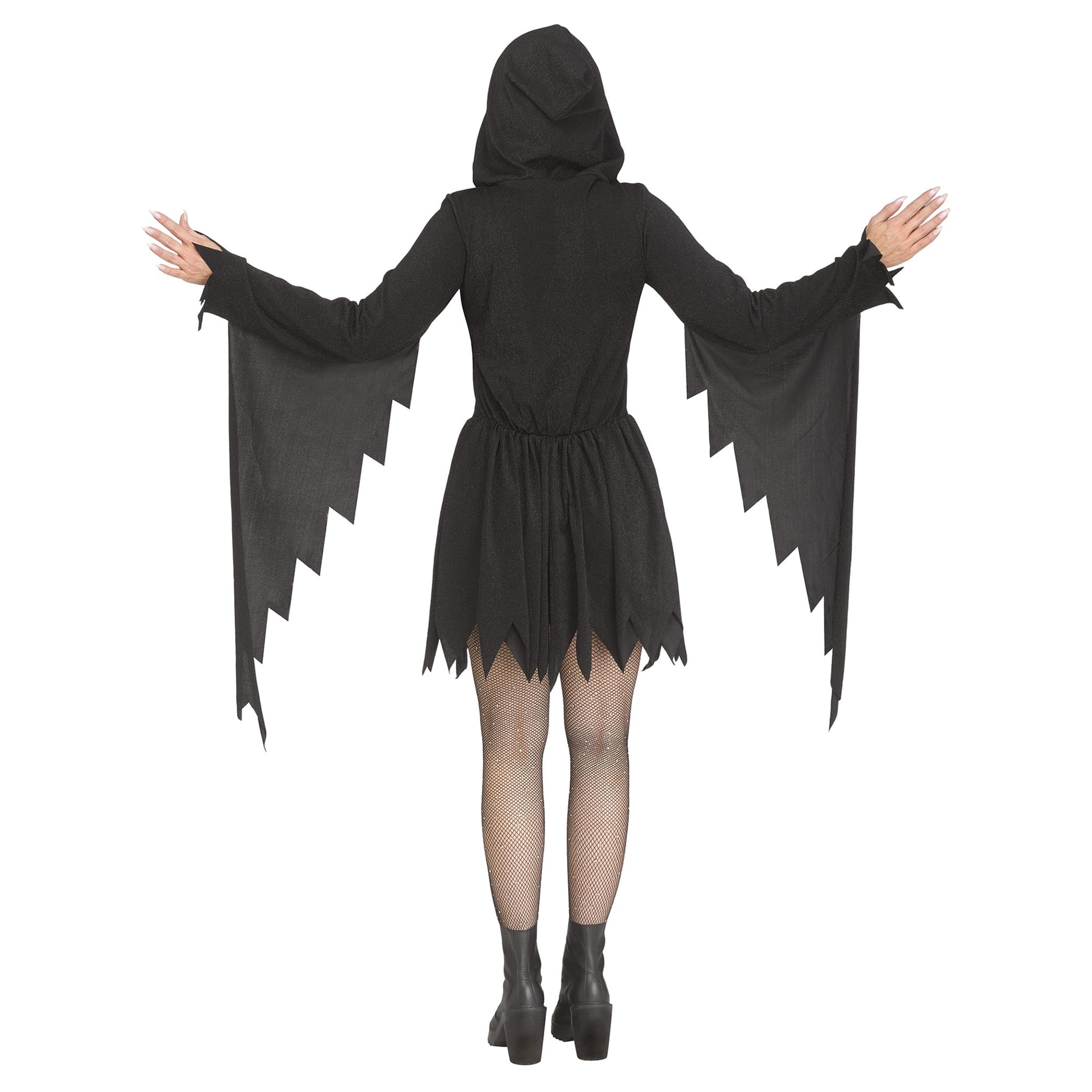 Ghost Face Black Glitter Adult Costume | Large