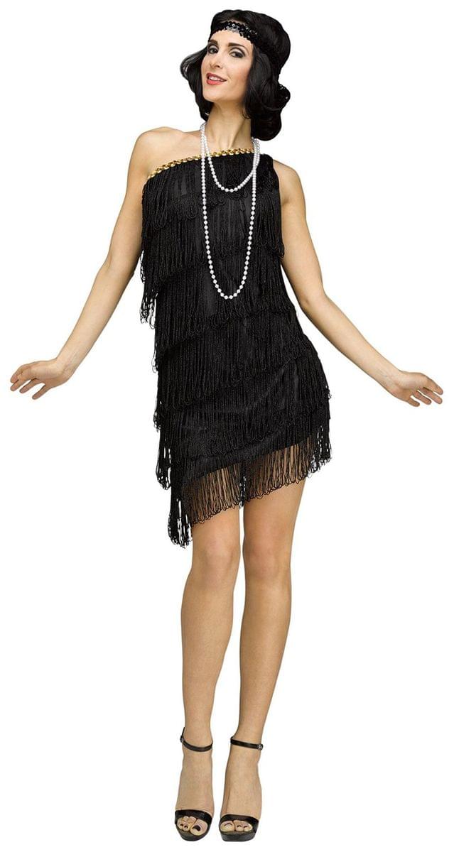 Shimmery Flapper Black Adult Costume