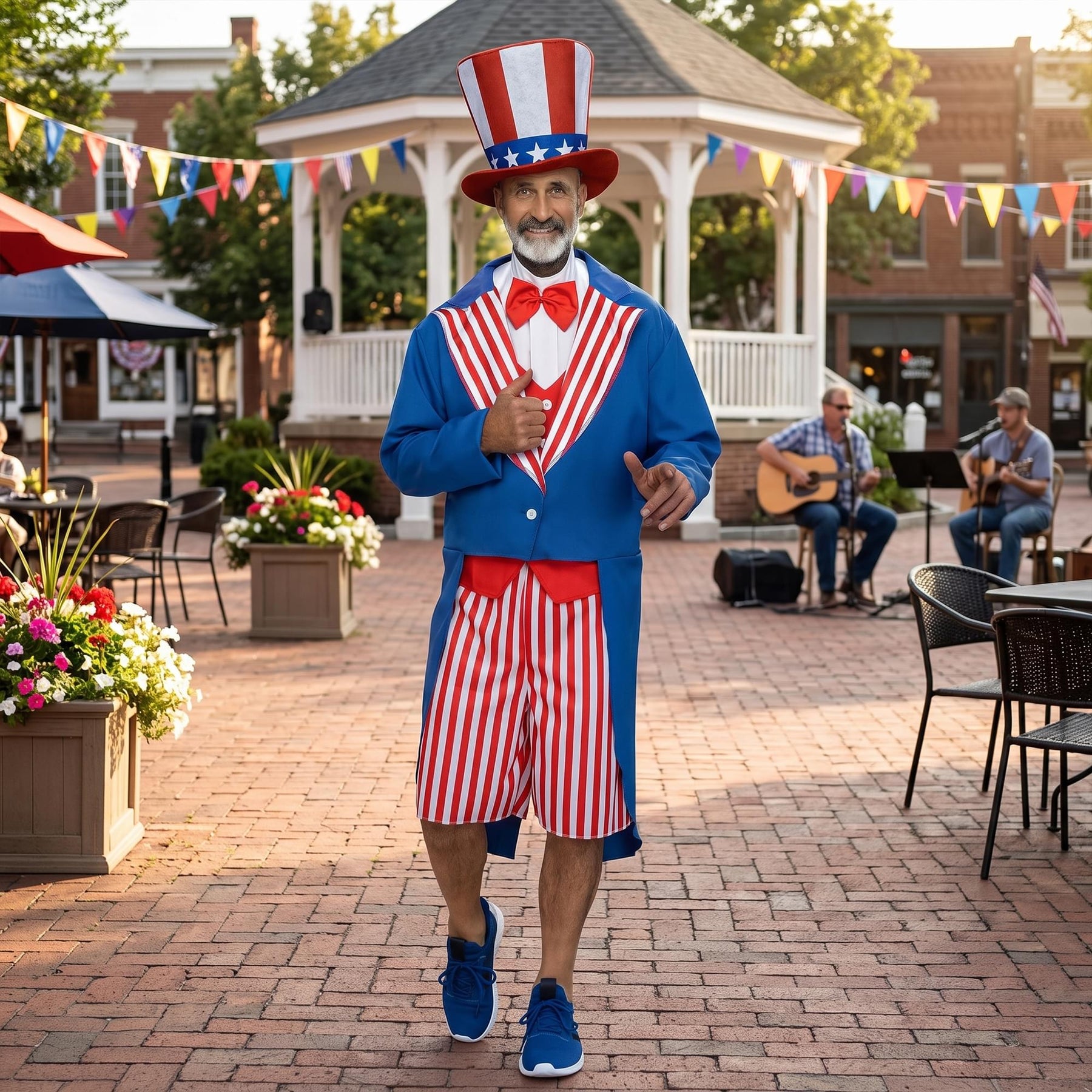 Uncle Sam Adult Costume With Jacket, Shorts, and Hat