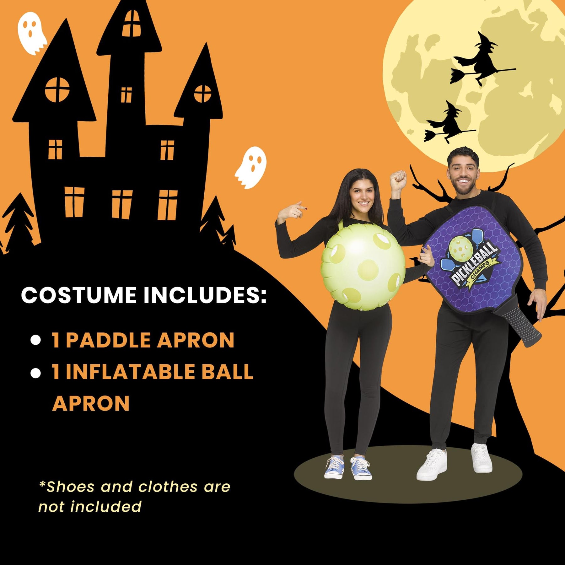 Pickleball Adult Couples Costume | One Size Fits Most