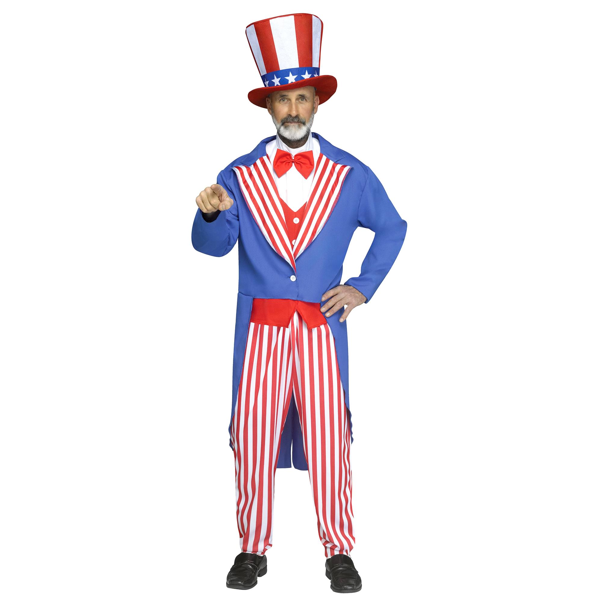 Uncle Sam Adult Costume With Jacket, Pants, and Hat