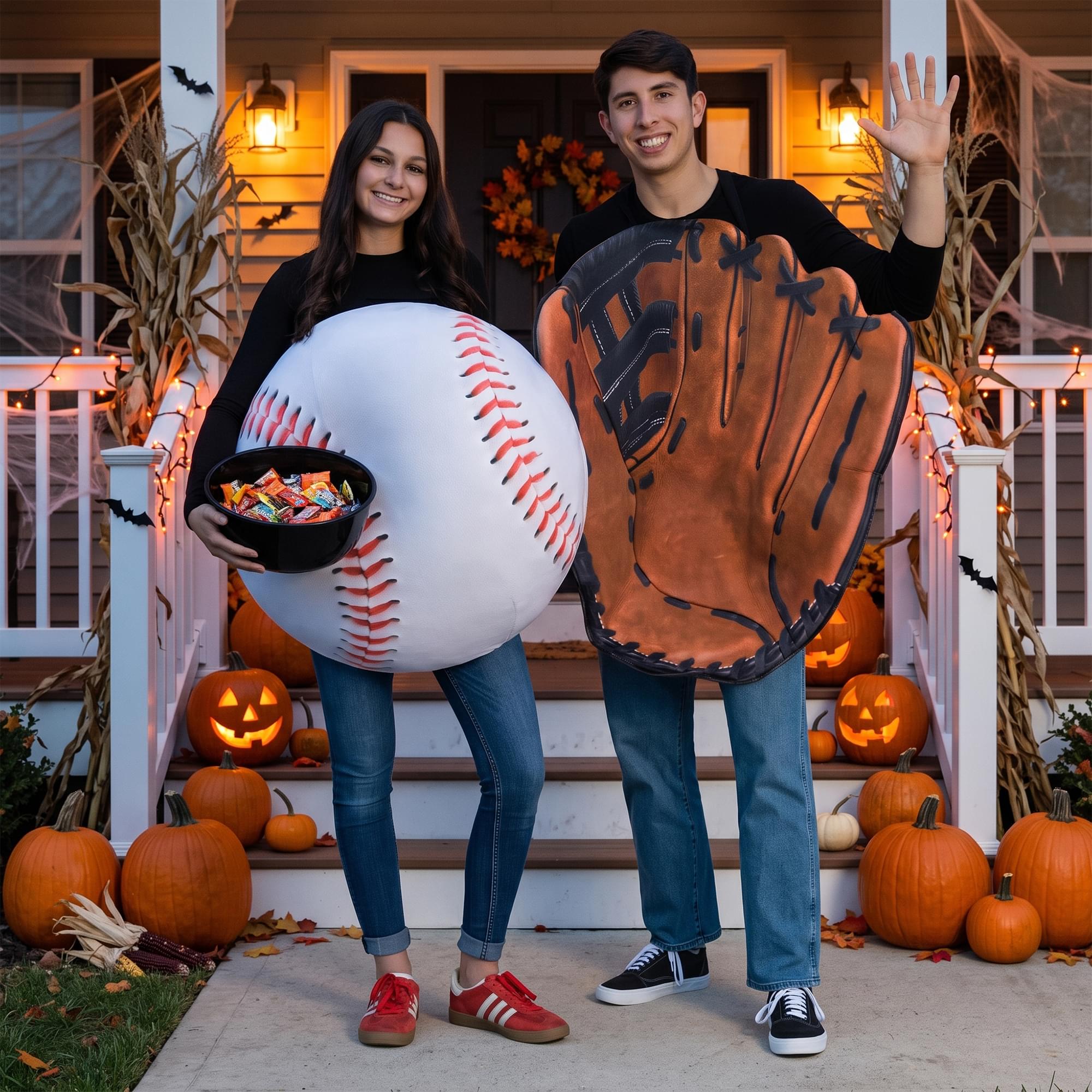 Baseball and Glove Adult Couples Costume | One Size