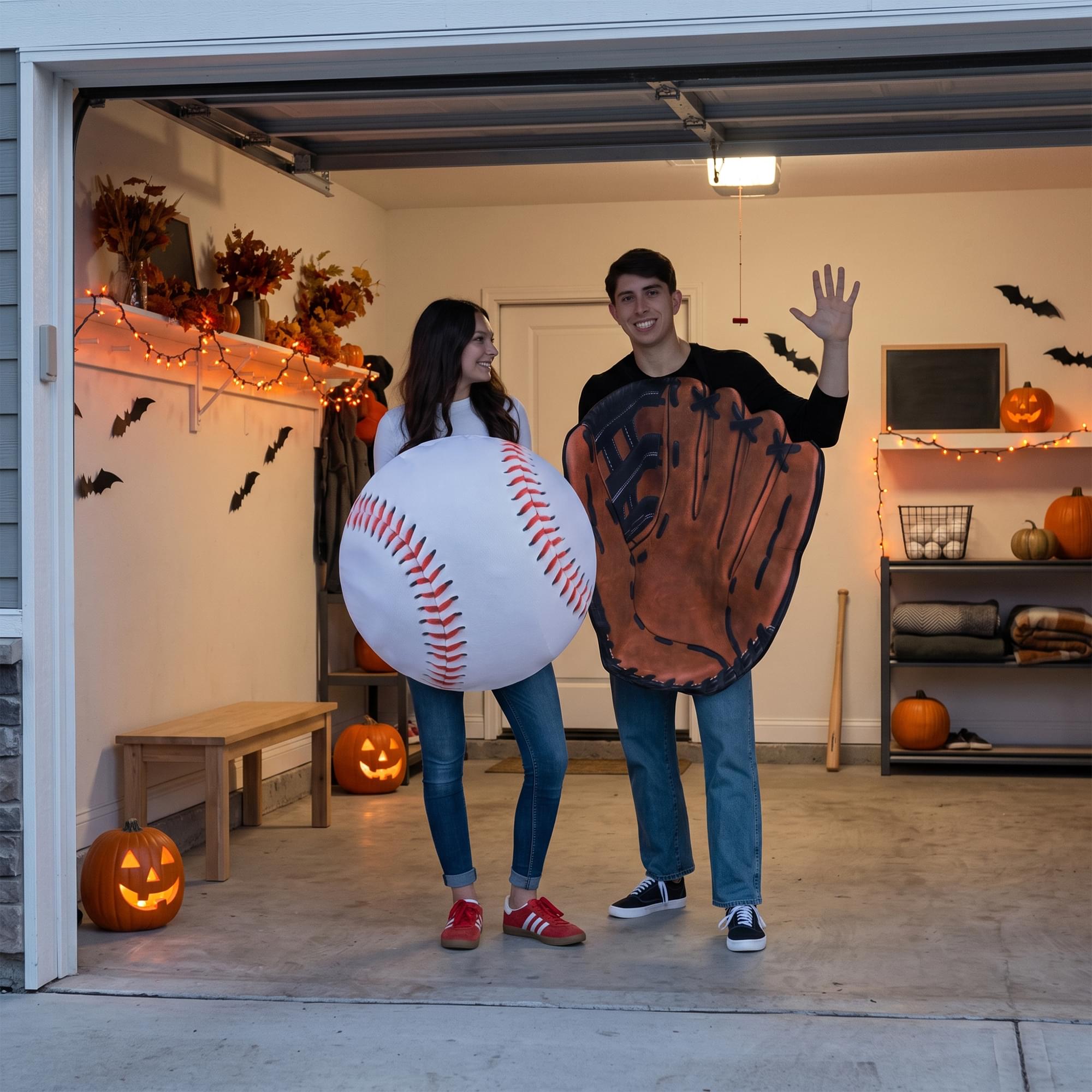Baseball and Glove Adult Couples Costume | One Size