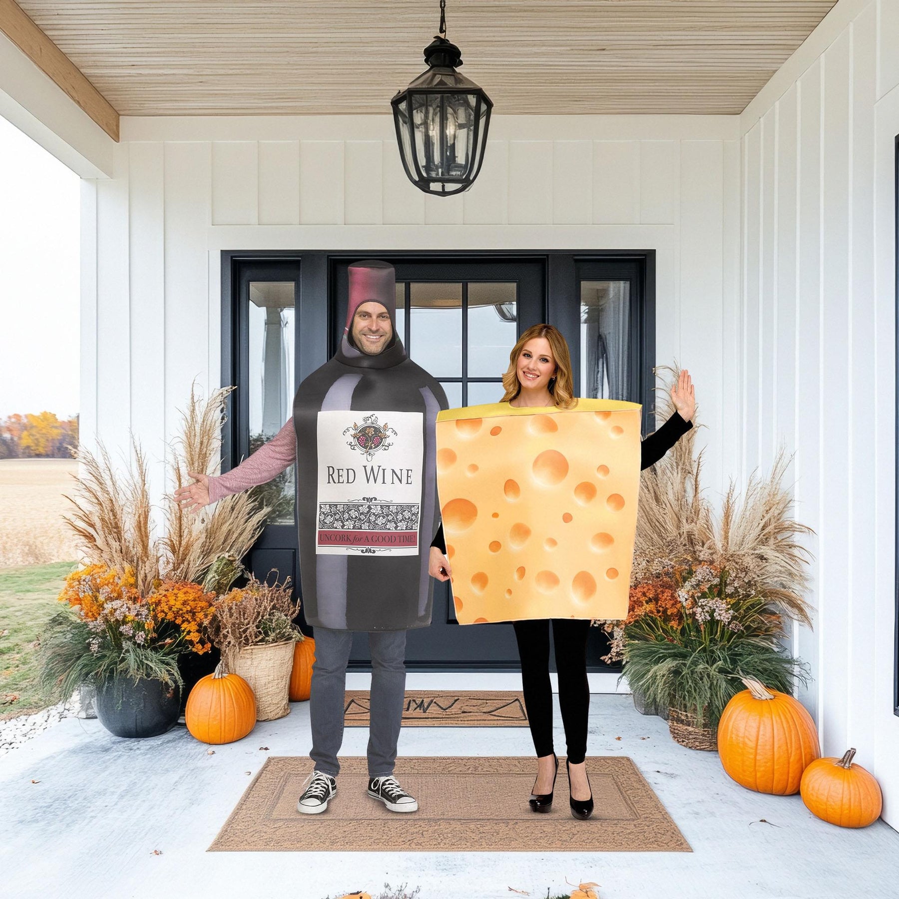 Wine & Cheese Adult Couples Costume | One Size