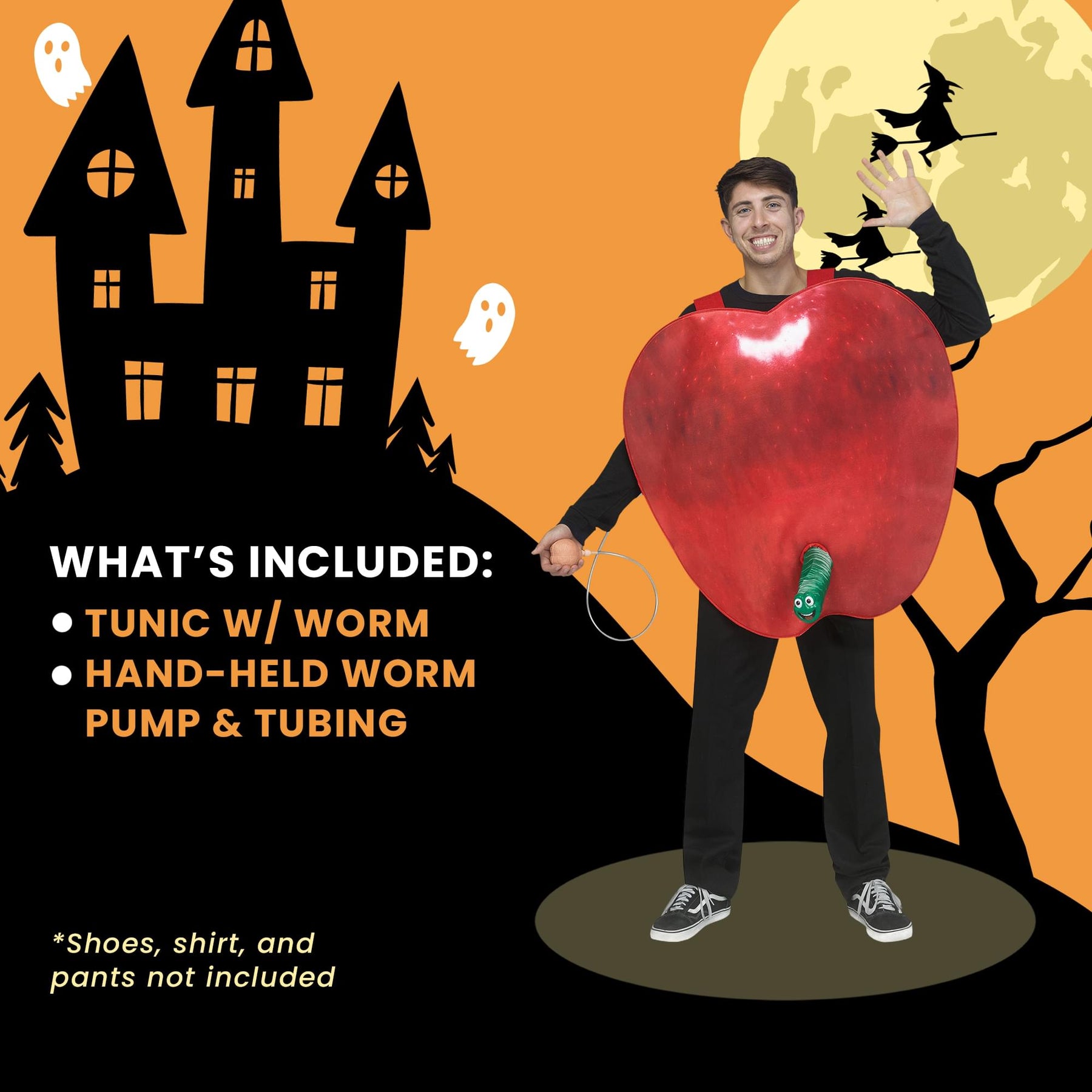 Squirmy Apple Surprise Adult Costume | One Size
