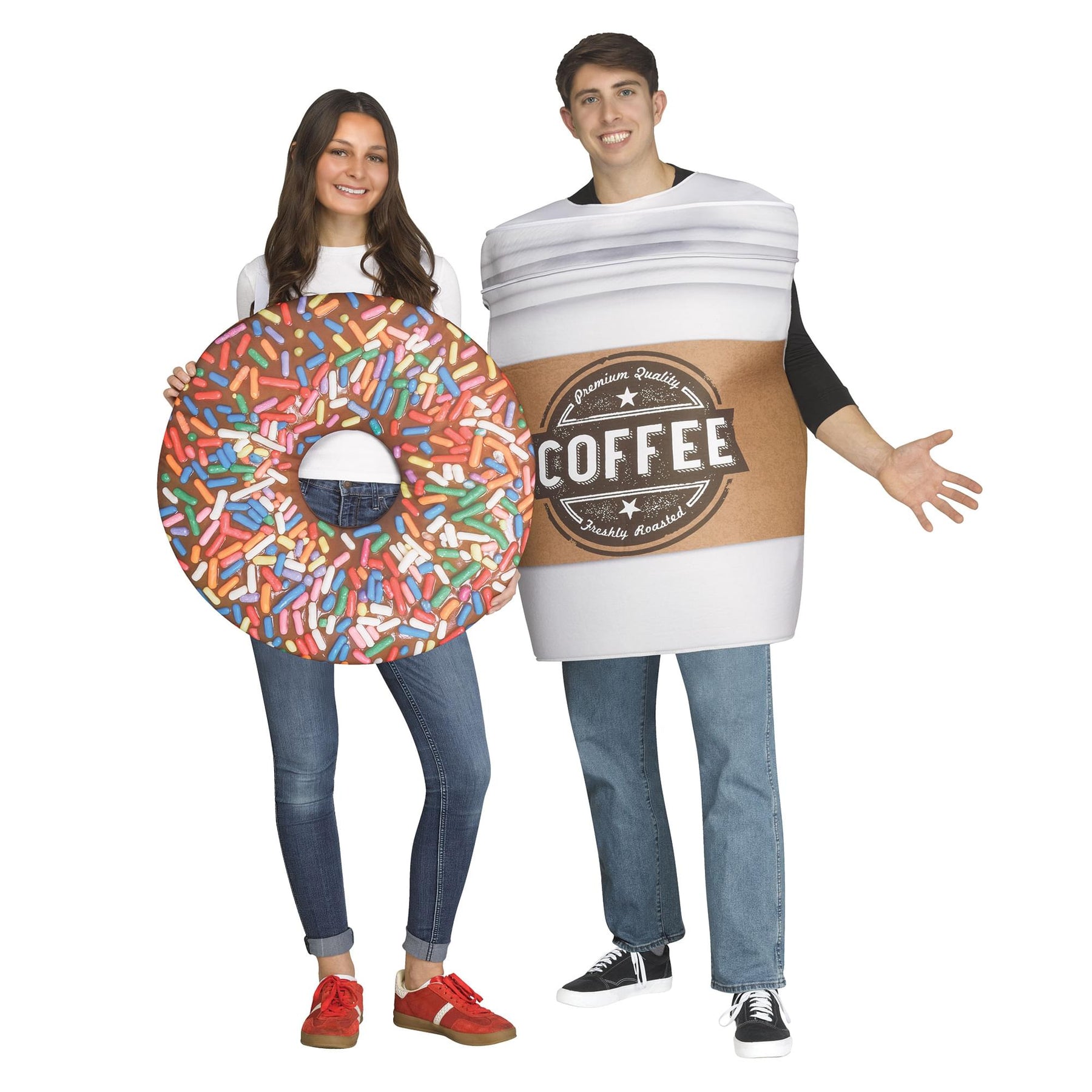 Coffee and Donut Adult Couples Costume | One Size