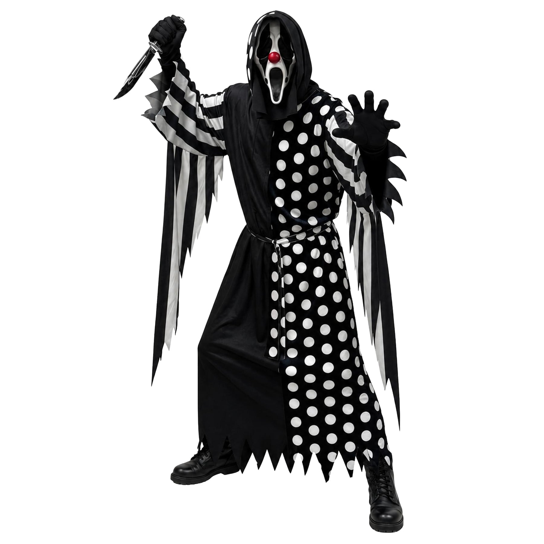 Ghost Face Clown Robe Adult Costume | One Size