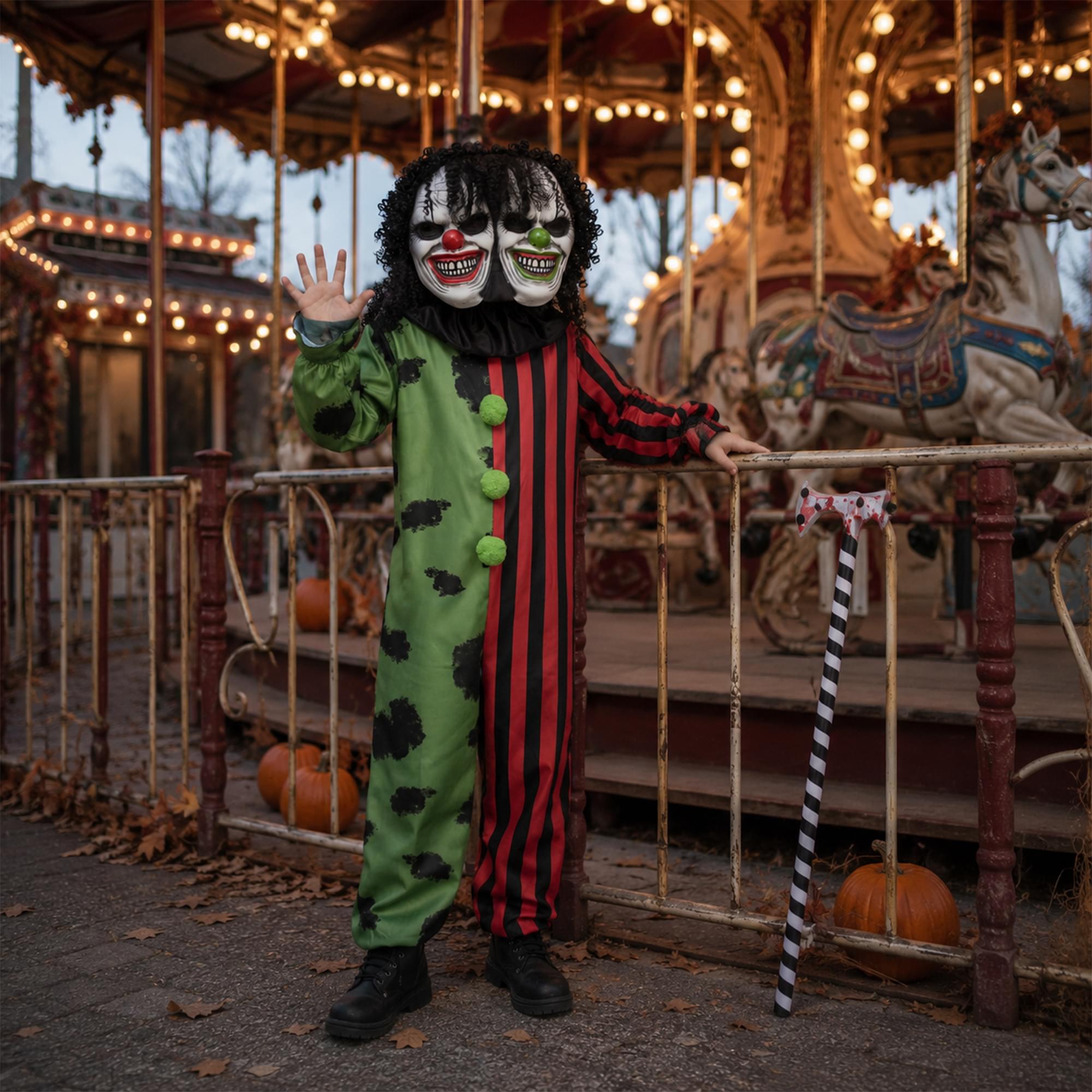 Two-Headed Clown Child Costume | Medium