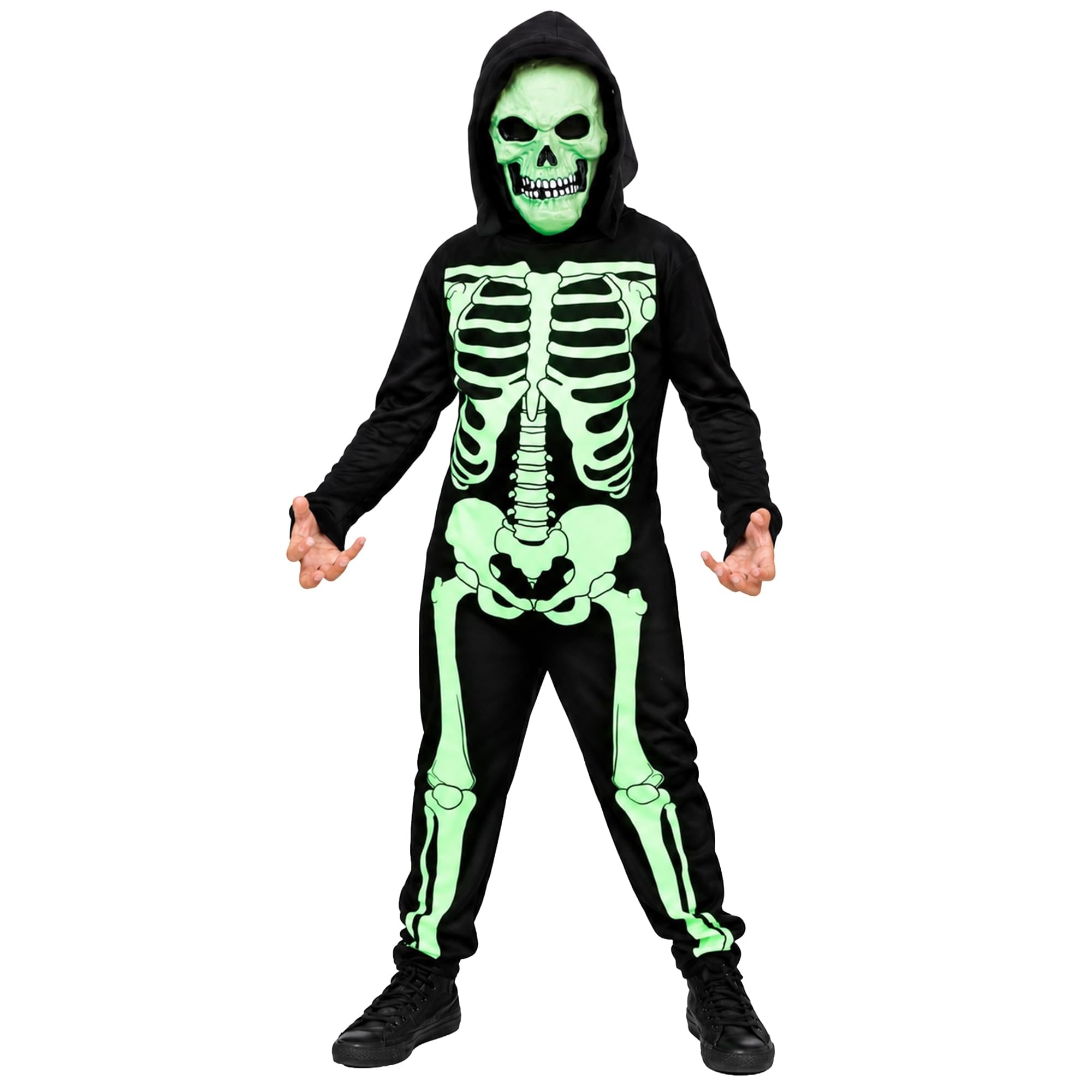 Black Light Neon Skeleton Child Costume