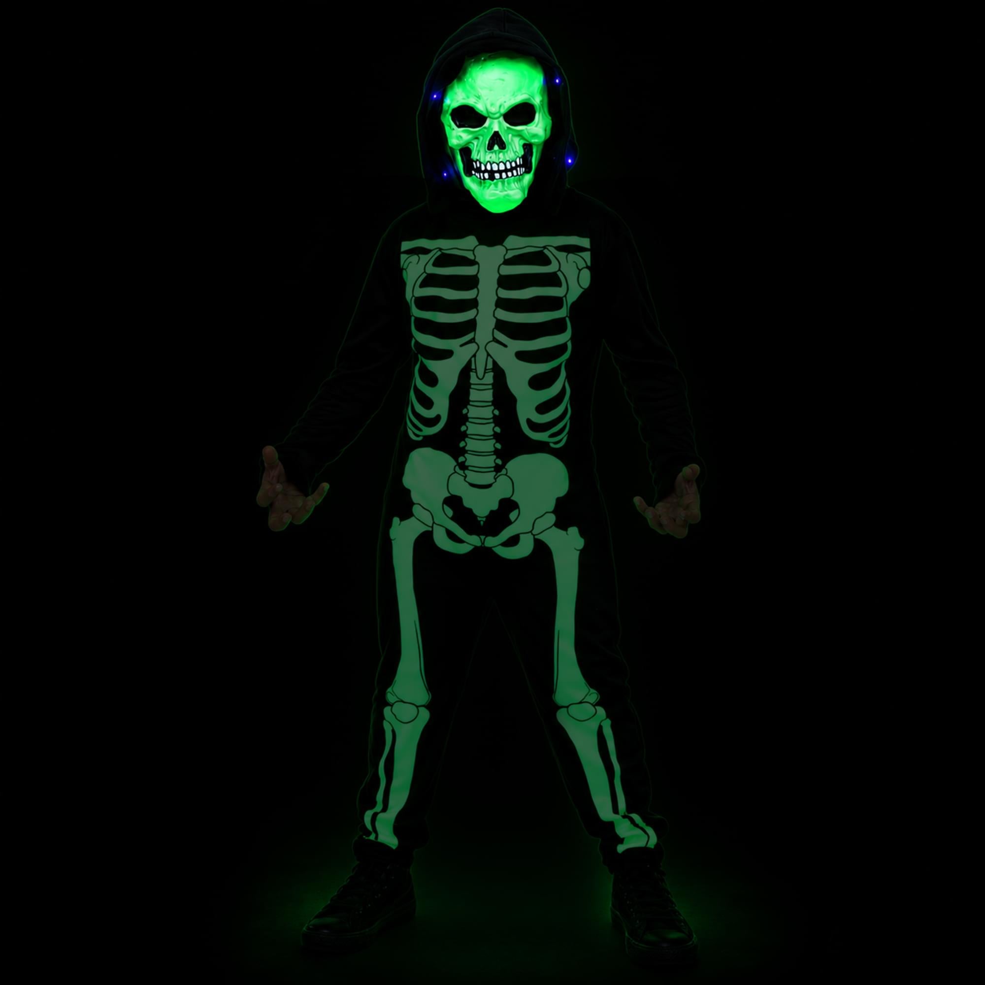 Black Light Neon Skeleton Child Costume