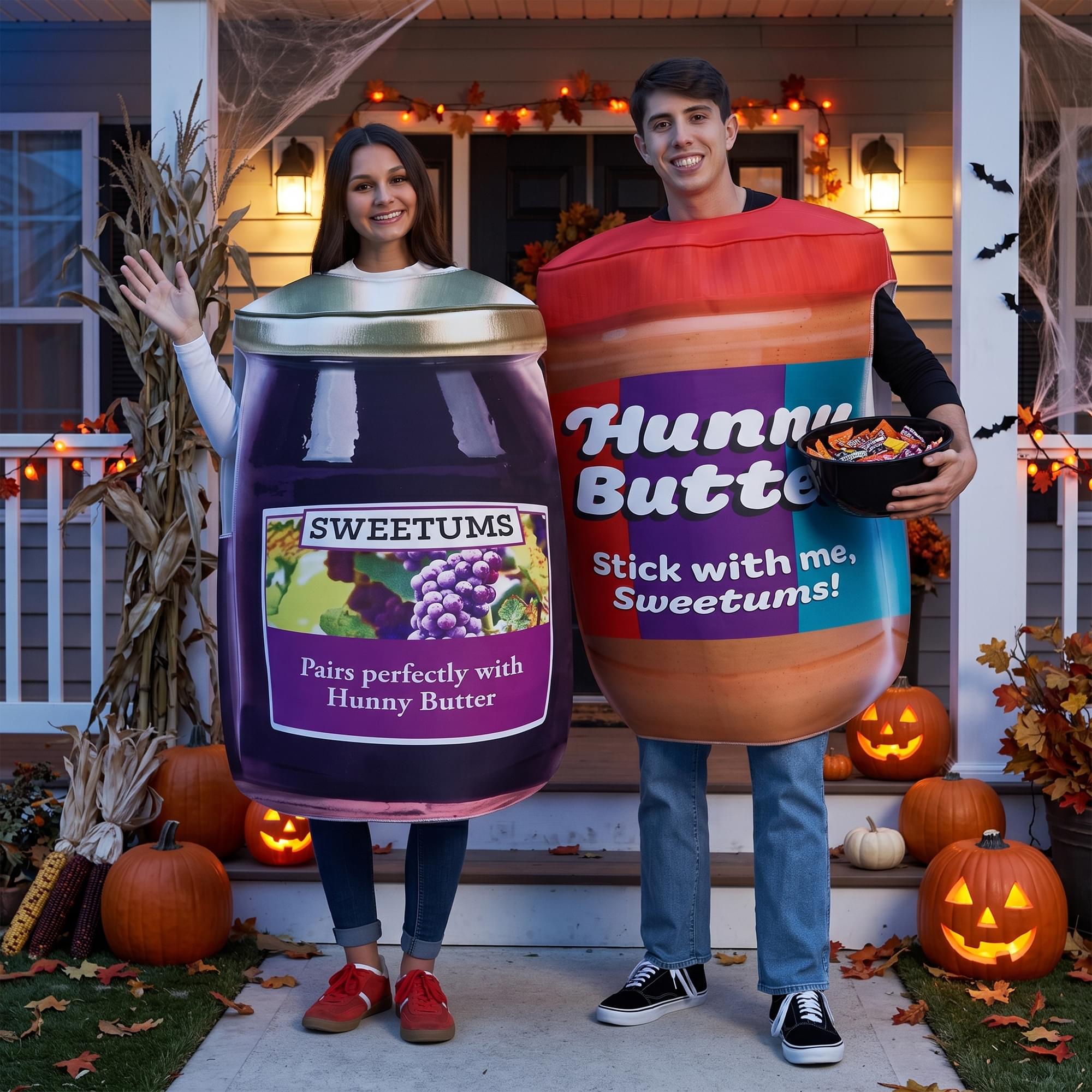 Peanut Butter and Jelly Adult Couples Costume | One Size