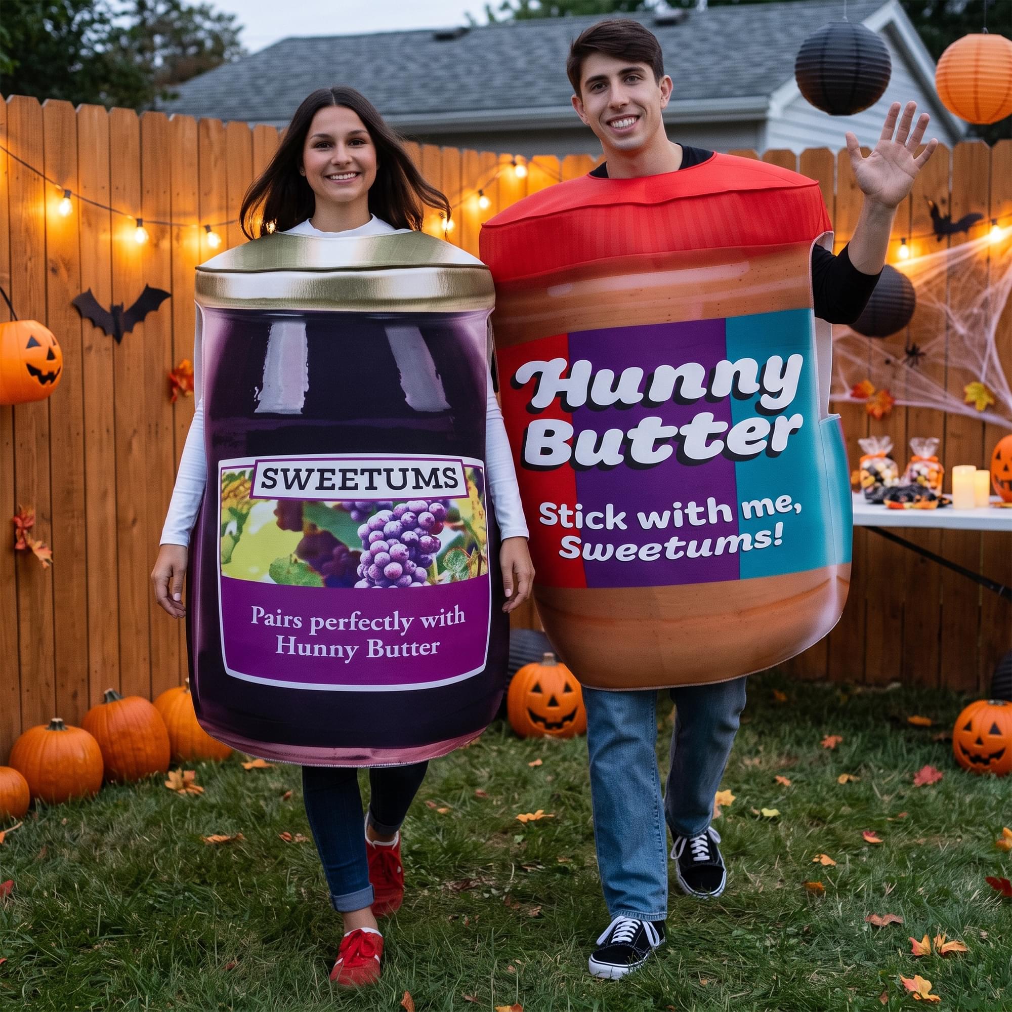 Peanut Butter and Jelly Adult Couples Costume | One Size