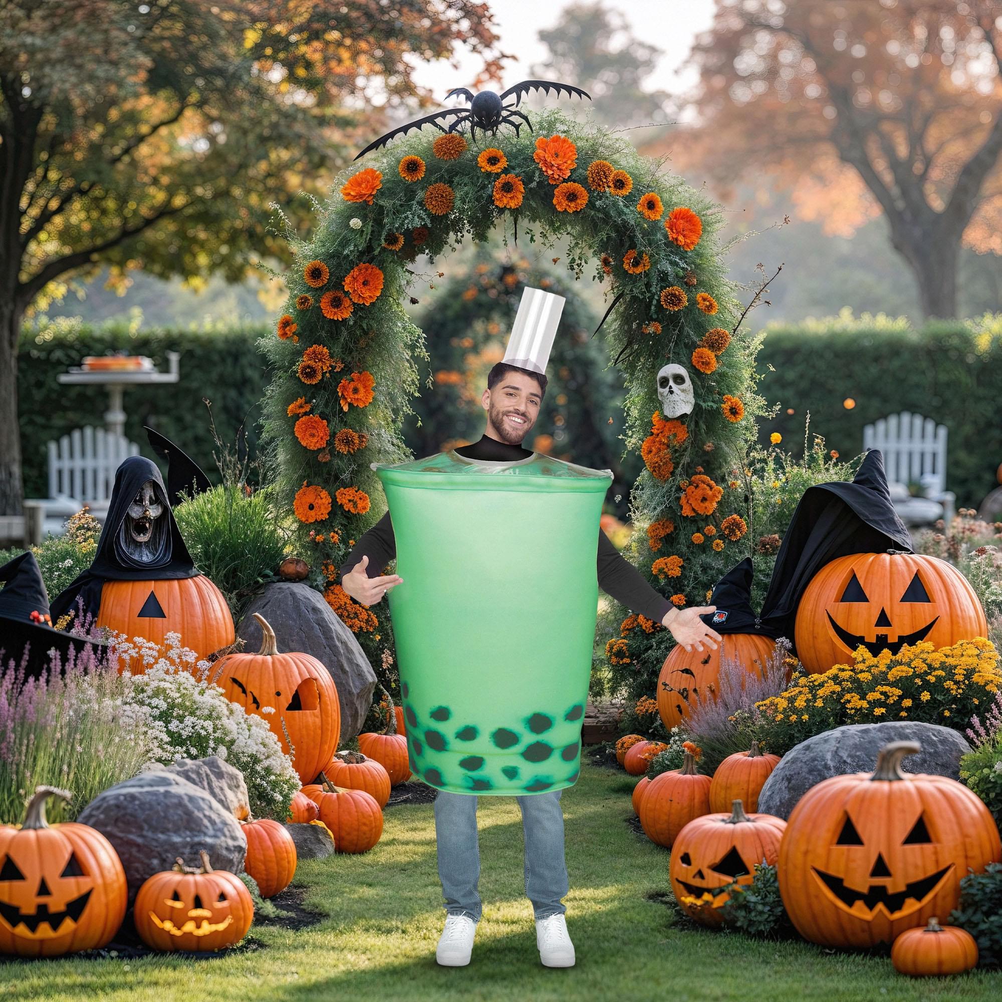 Green Bubble Tea Adult Costume | One Size Fits Most