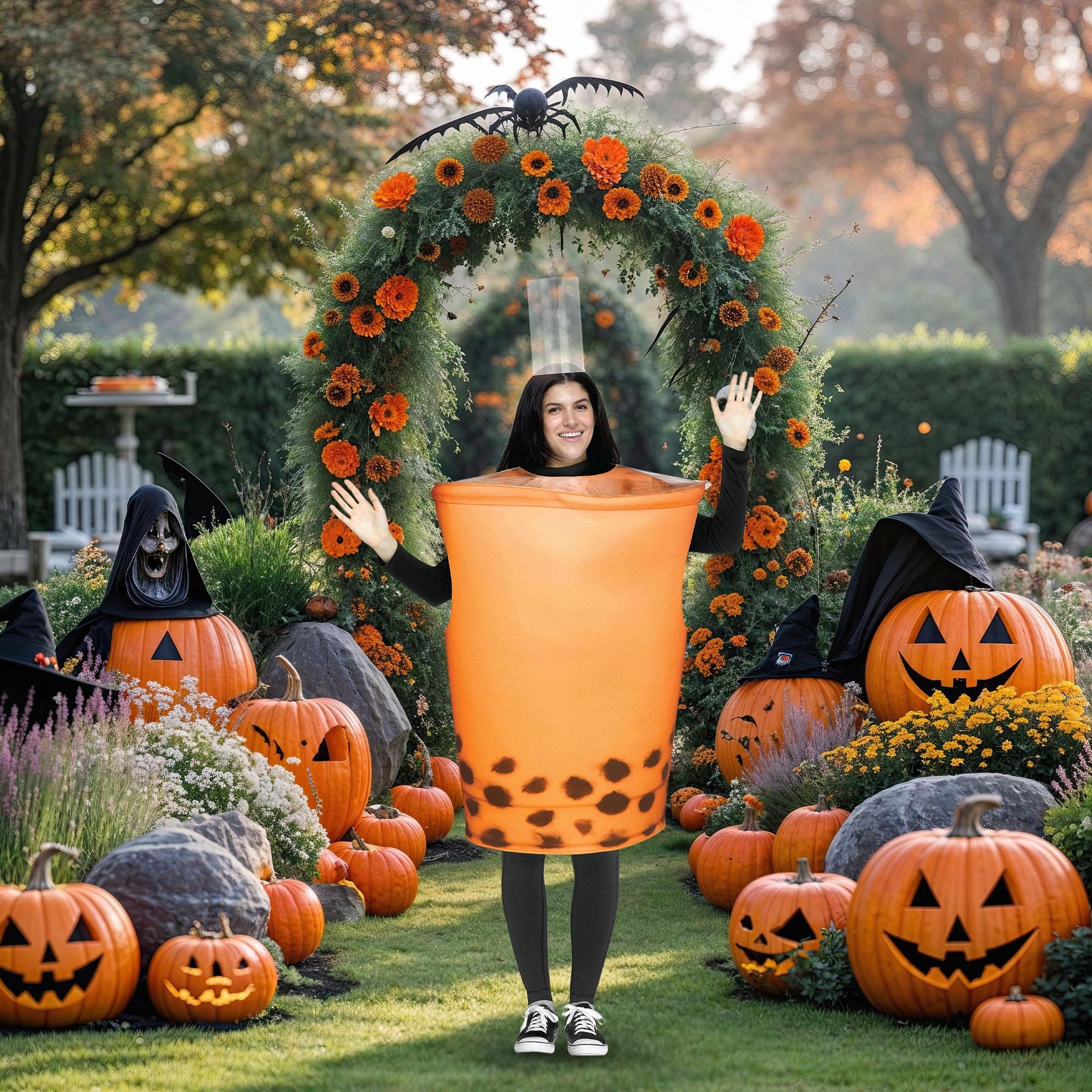 Orange Bubble Tea Adult Costume | One Size Fits Most