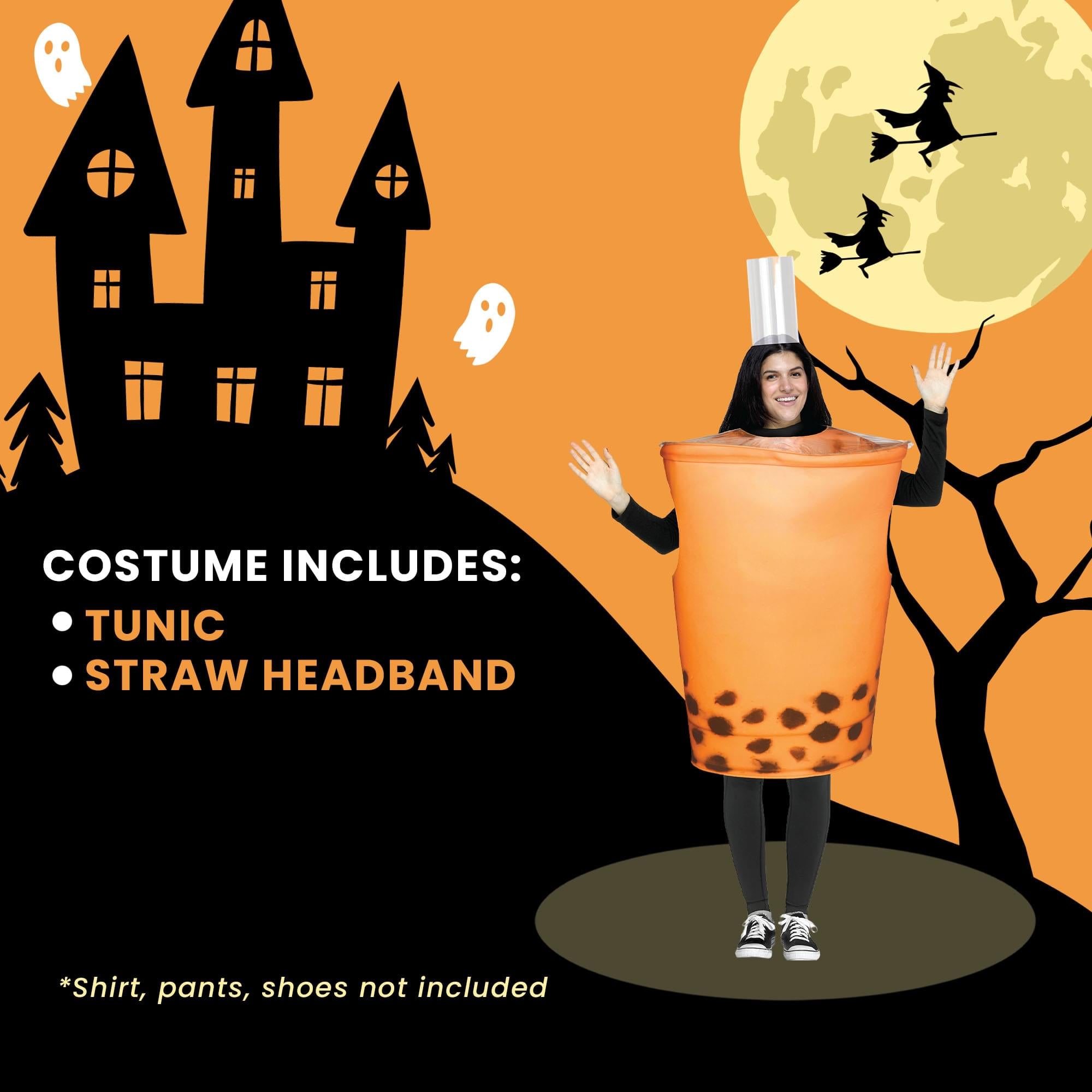 Orange Bubble Tea Adult Costume | One Size Fits Most