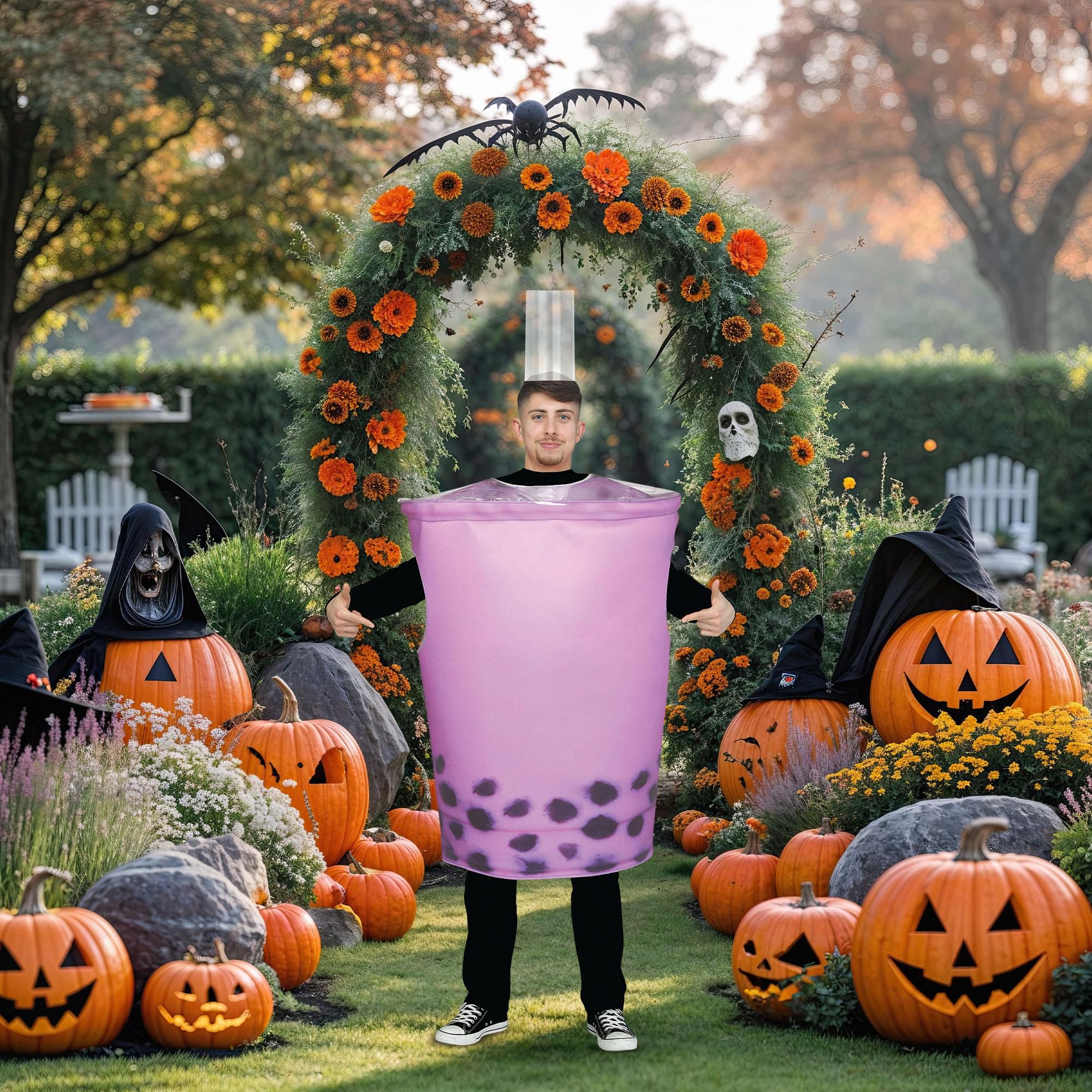 Purple Bubble Tea Adult Costume | One Size Fits Most