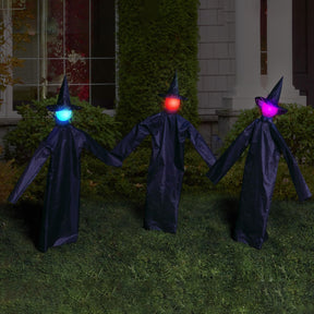 Light-Up & Color Change 36 Inch Lawn Witches | Set of 3