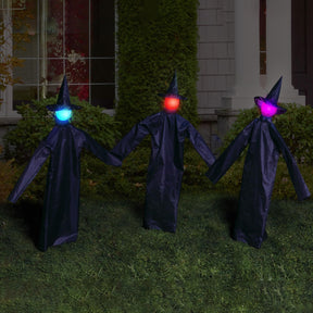 Light-Up & Color Change 36 Inch Lawn Witches | Set of 3