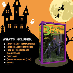 Light-Up & Color Change 36 Inch Lawn Witches | Set of 3