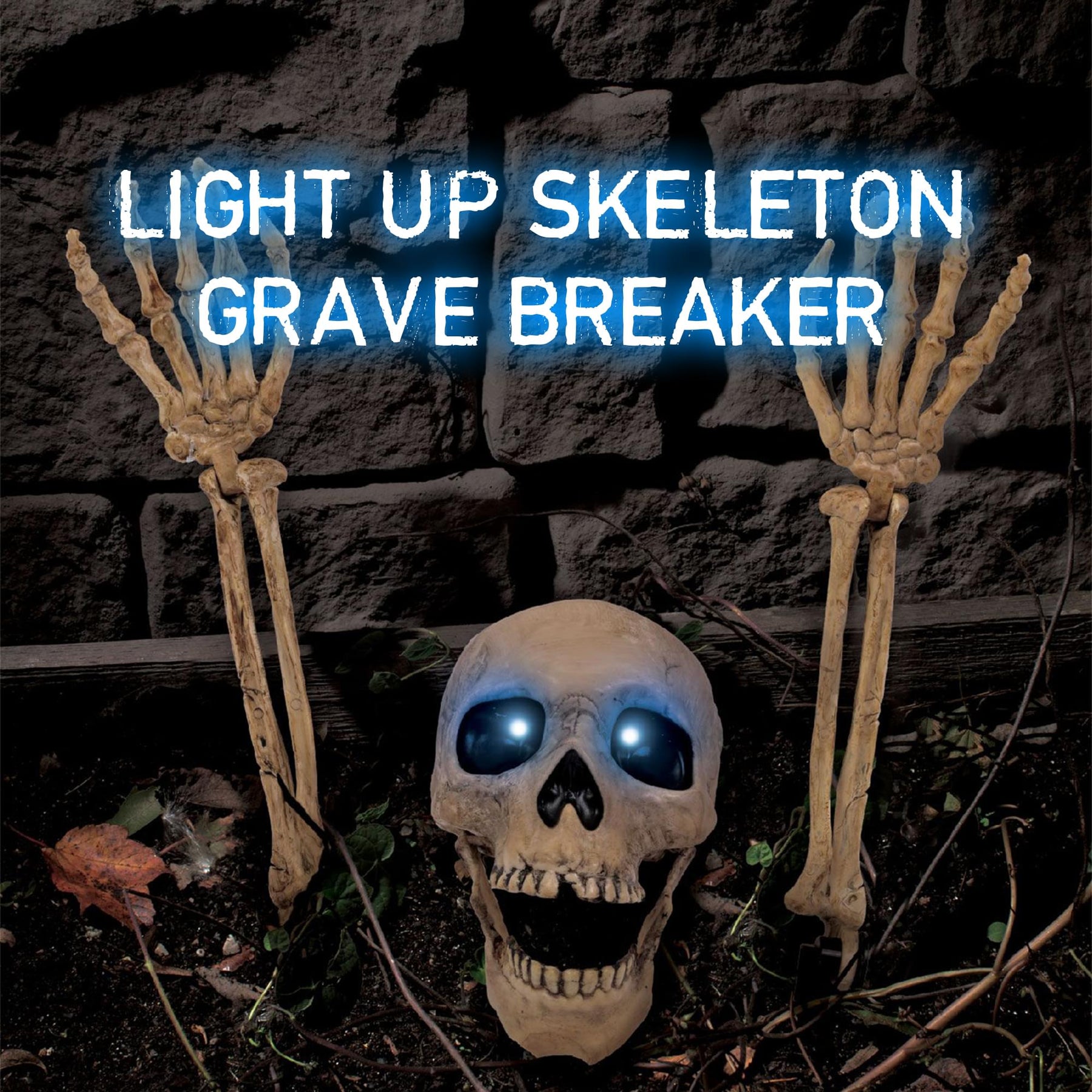 Light-Up Skeleton Grave Breaker Halloween Decor