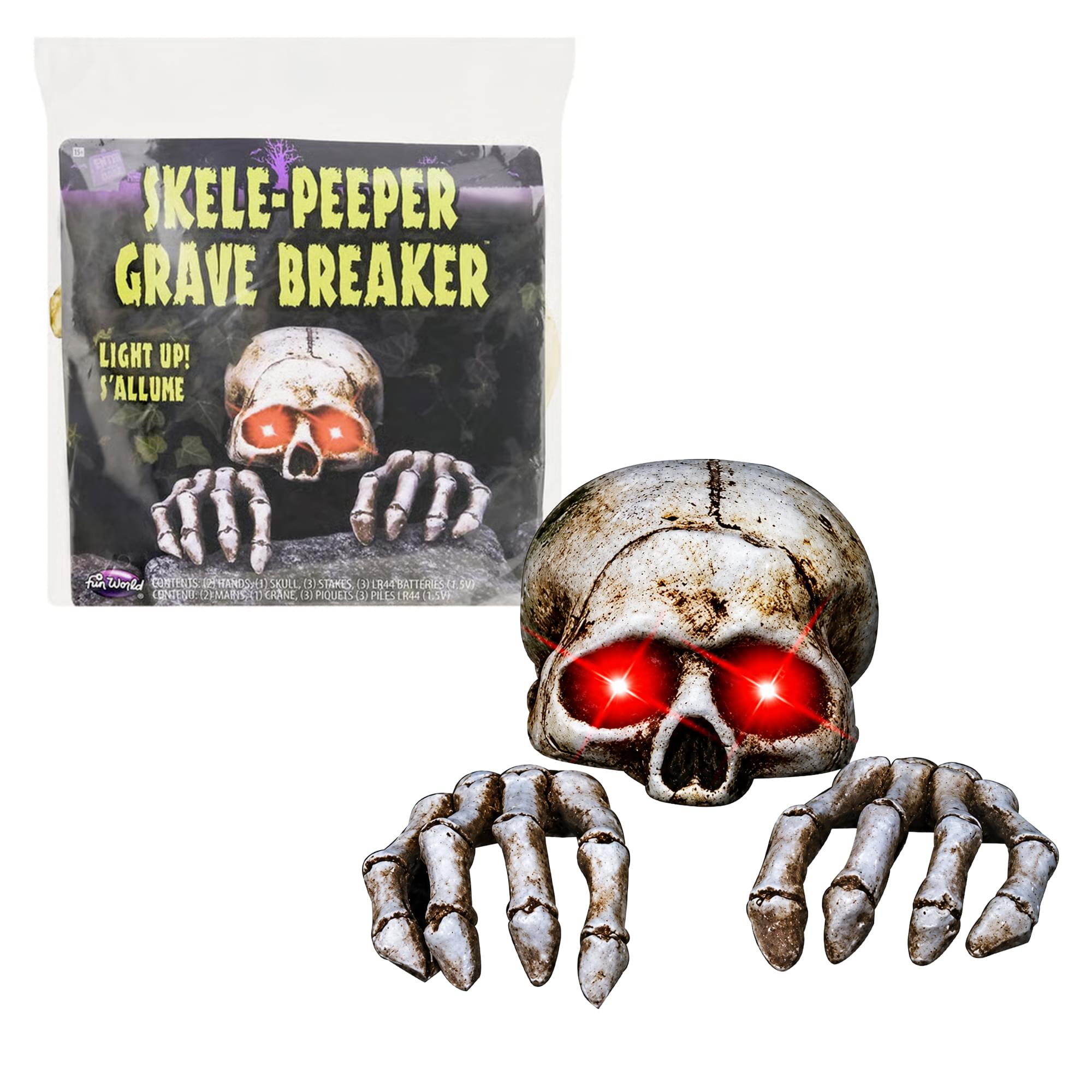 Light-Up Skele-Peeper Grave Breaker Halloween Decor