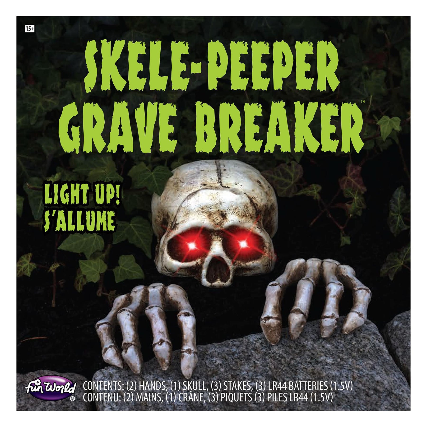 Light-Up Skele-Peeper Grave Breaker Halloween Decor