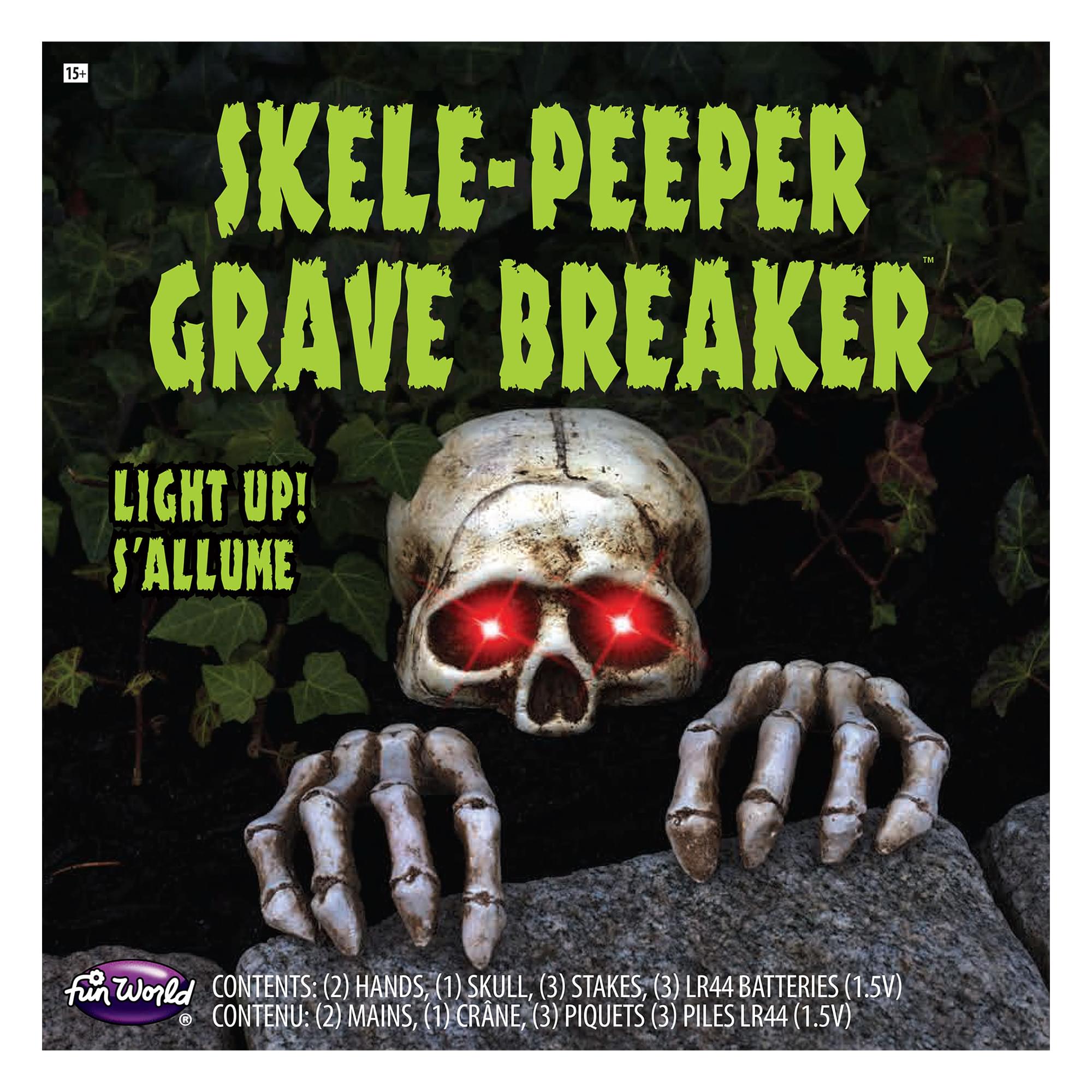 Light-Up Skele-Peeper Grave Breaker Halloween Decor