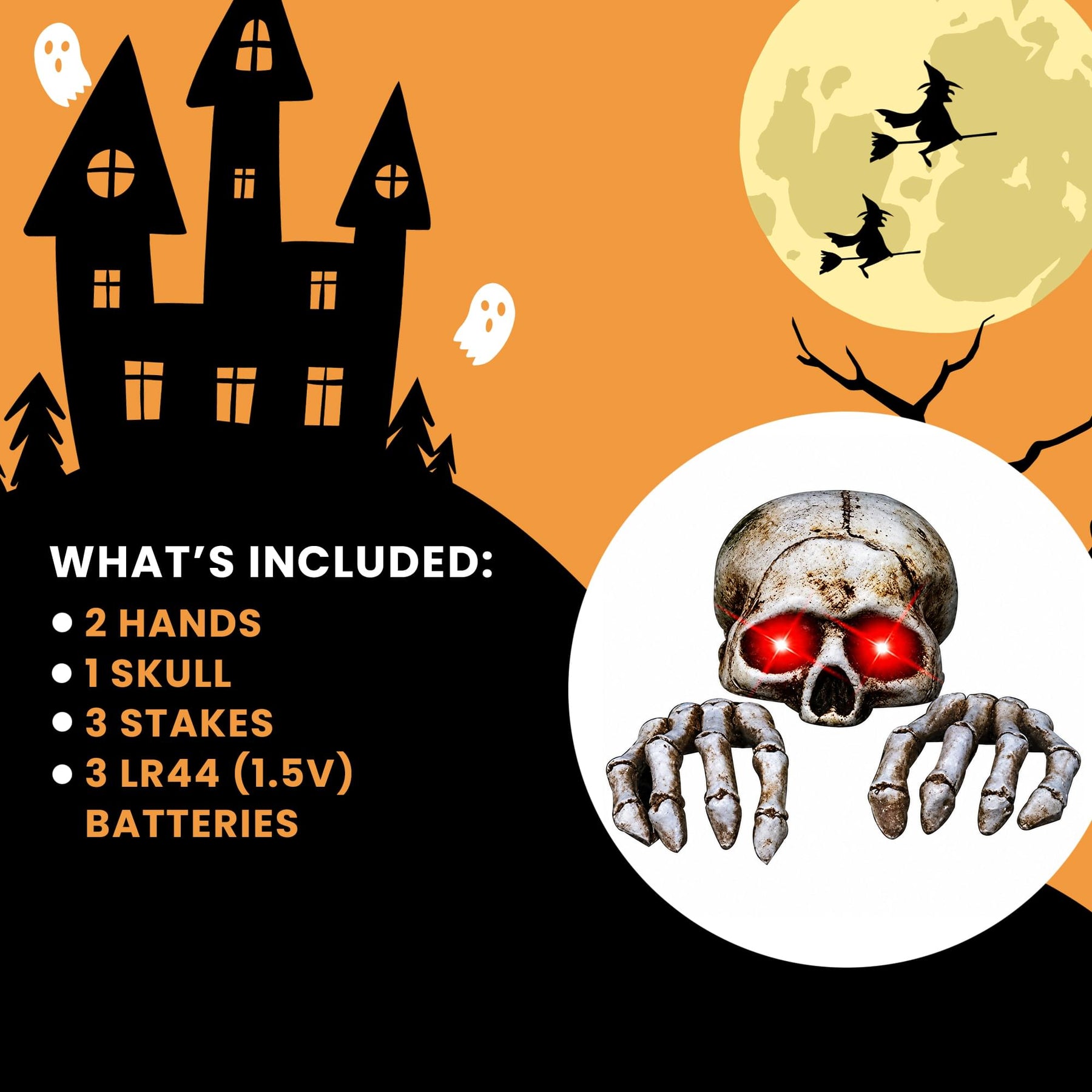 Light-Up Skele-Peeper Grave Breaker Halloween Decor