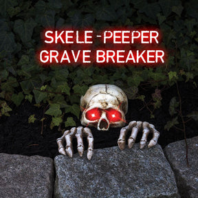 Light-Up Skele-Peeper Grave Breaker Halloween Decor