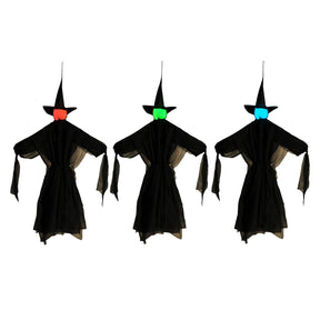 Light-Up Color Change Hanging Witches  | Set of 3