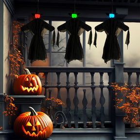 Light-Up Color Change Hanging Witches  | Set of 3