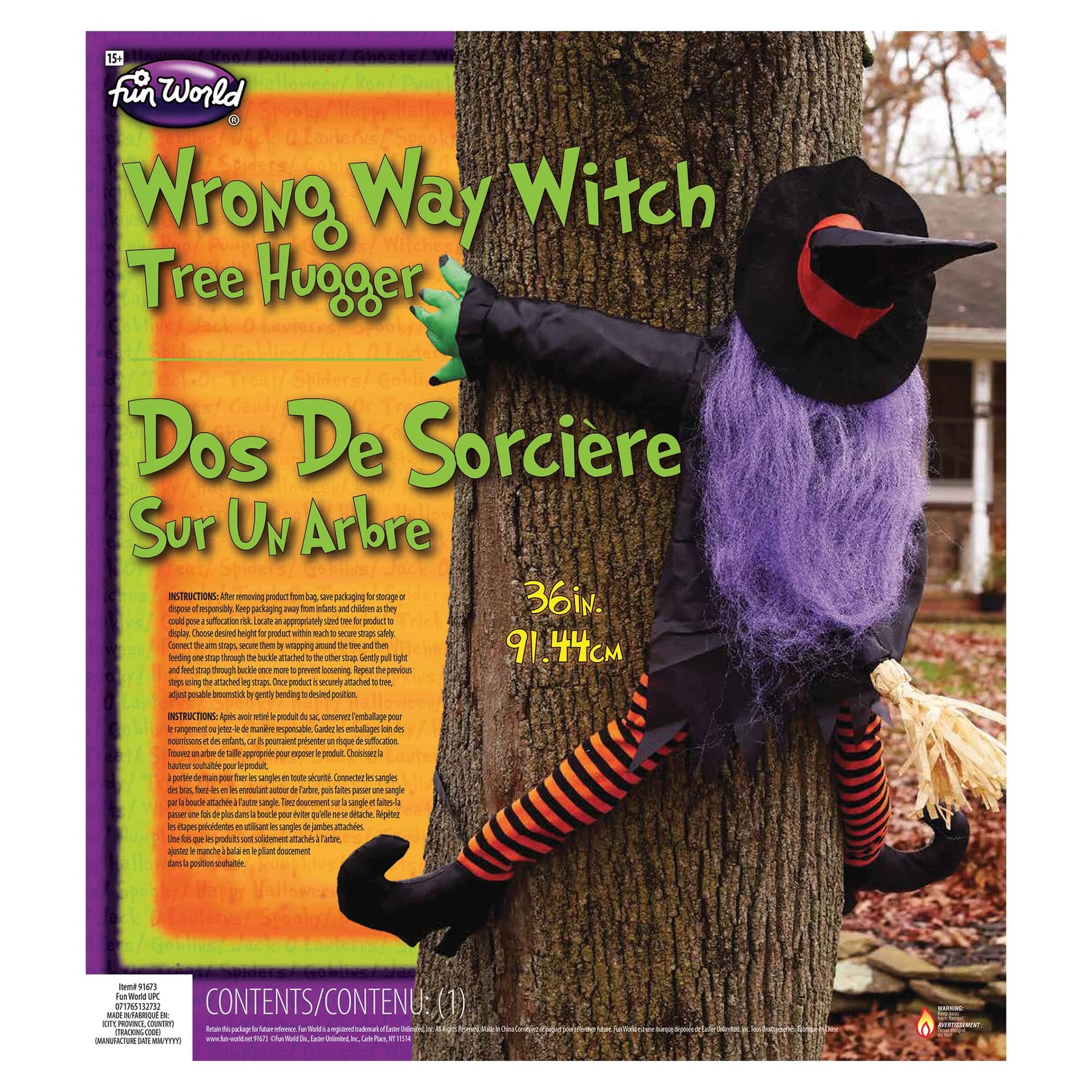 Wrong Way Witch Halloween Décor Tree Hugger