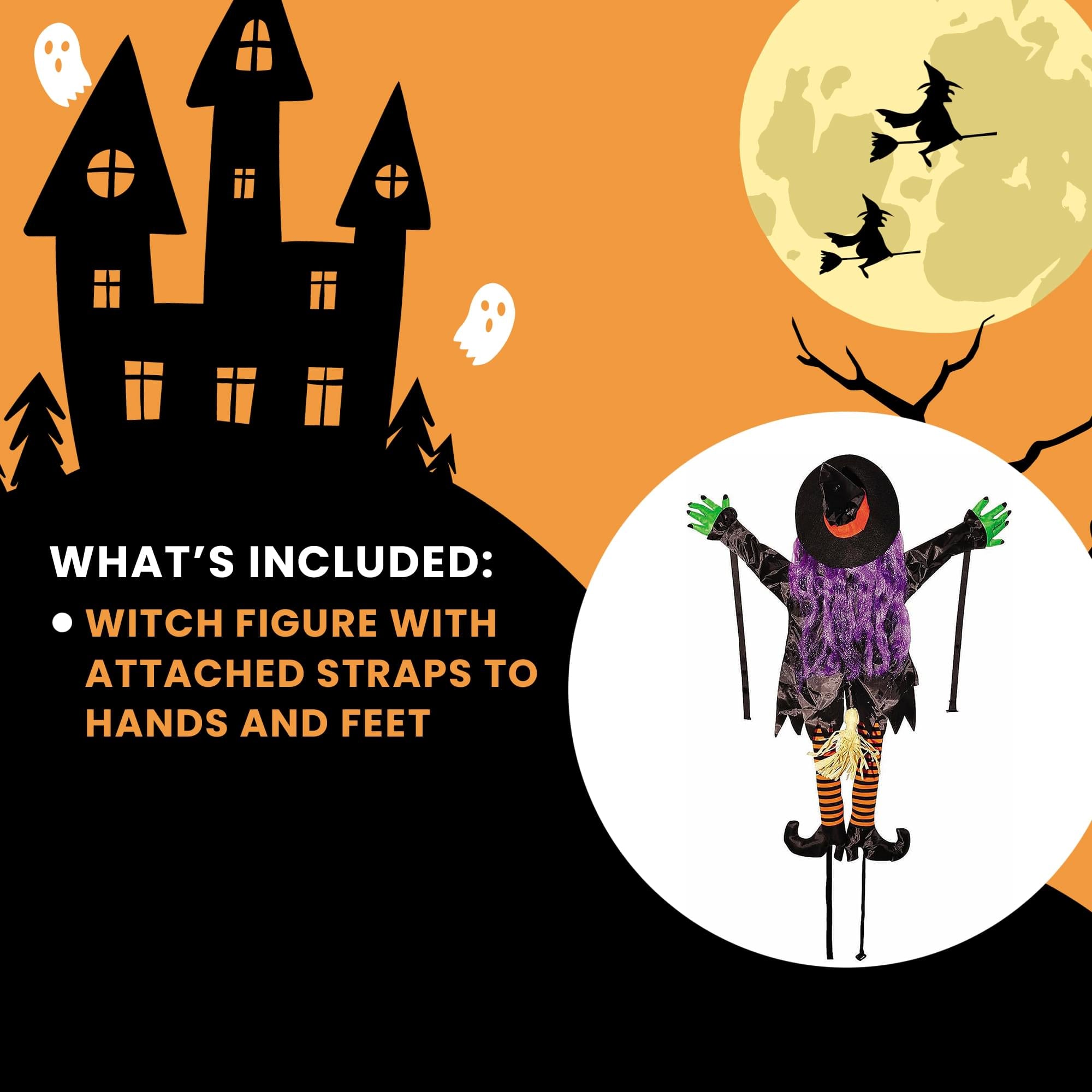 Wrong Way Witch Halloween Décor Tree Hugger