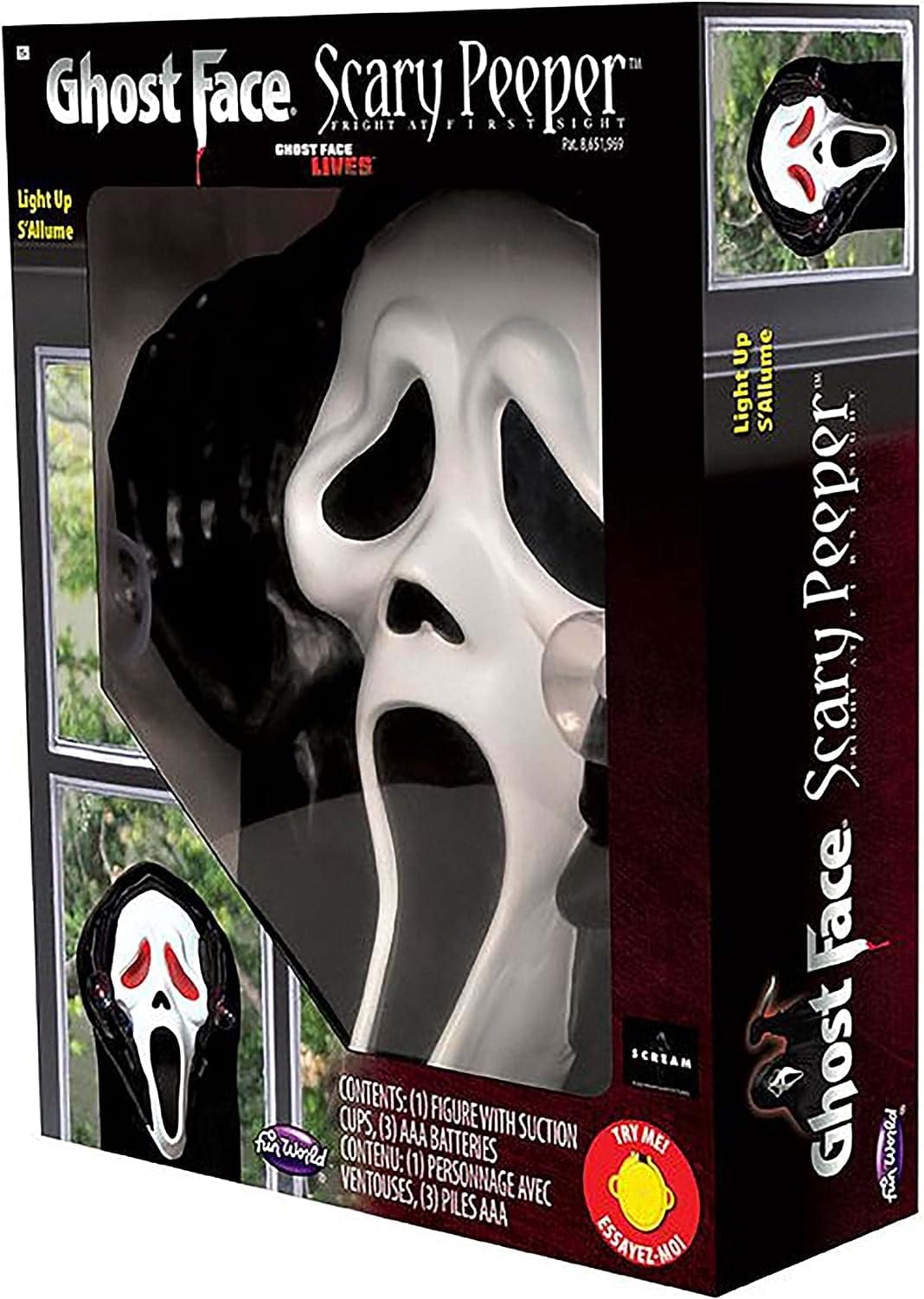 Ghost Face Light Up Scary Peeper Halloween Decor
